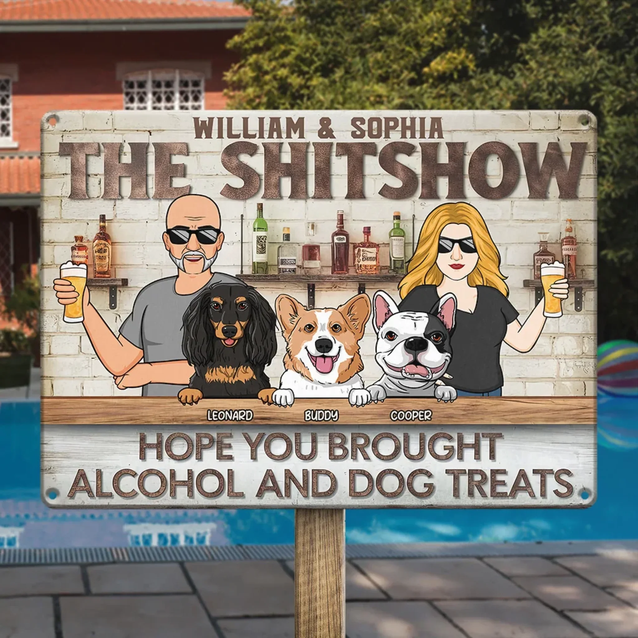 Paws And Party Time - Dog Personalized Custom Home Decor Metal Sign - House Warming Gift For Pet Owners, Pet Lovers - Image 4