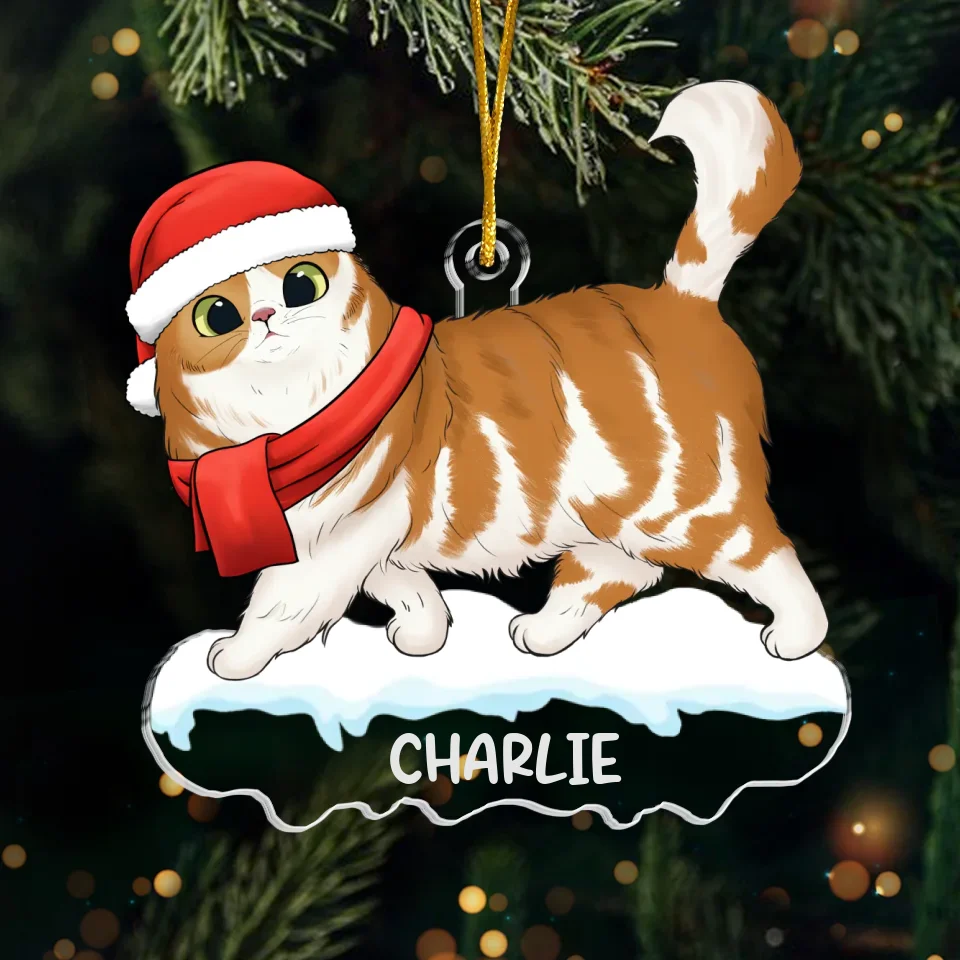 Paws And Reflect, It's Christmas Time - Cat Personalized Custom Ornament - Acrylic Custom Shaped - Christmas Gift For Pet Owners, Pet Lovers - Image 2