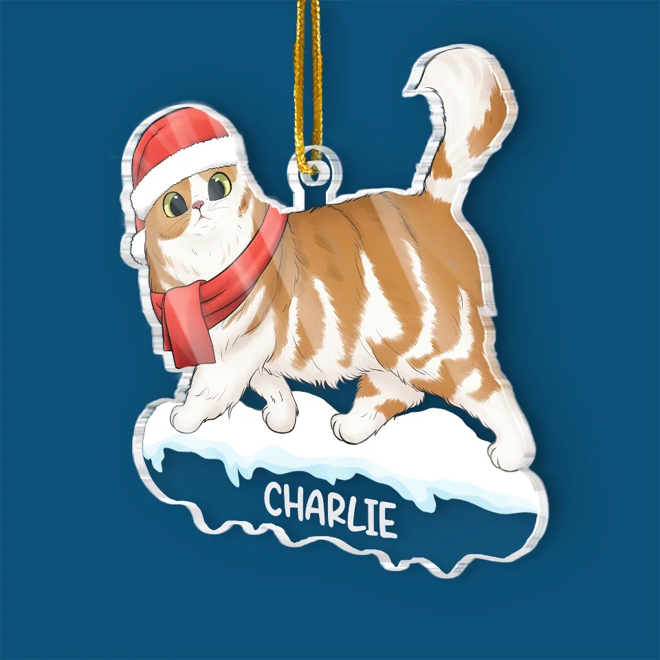 Paws And Reflect, It's Christmas Time - Cat Personalized Custom Ornament - Acrylic Custom Shaped - Christmas Gift For Pet Owners, Pet Lovers - Image 3