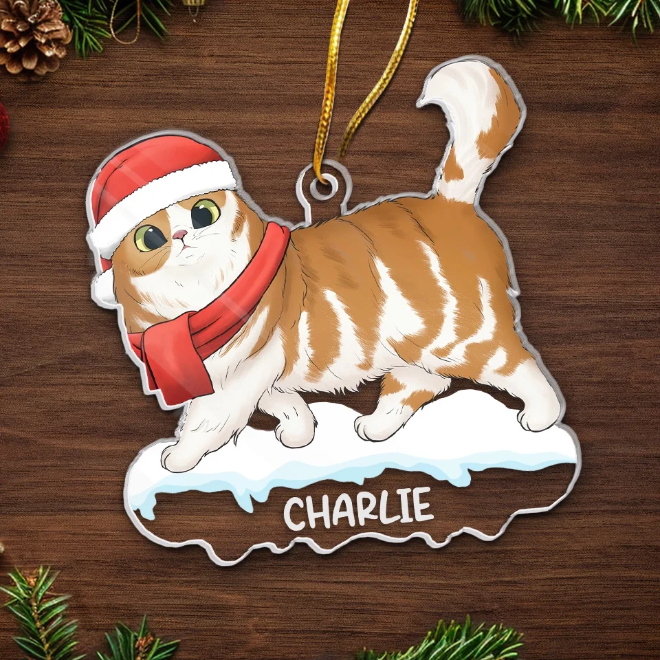 Paws And Reflect, It's Christmas Time - Cat Personalized Custom Ornament - Acrylic Custom Shaped - Christmas Gift For Pet Owners, Pet Lovers - Image 5
