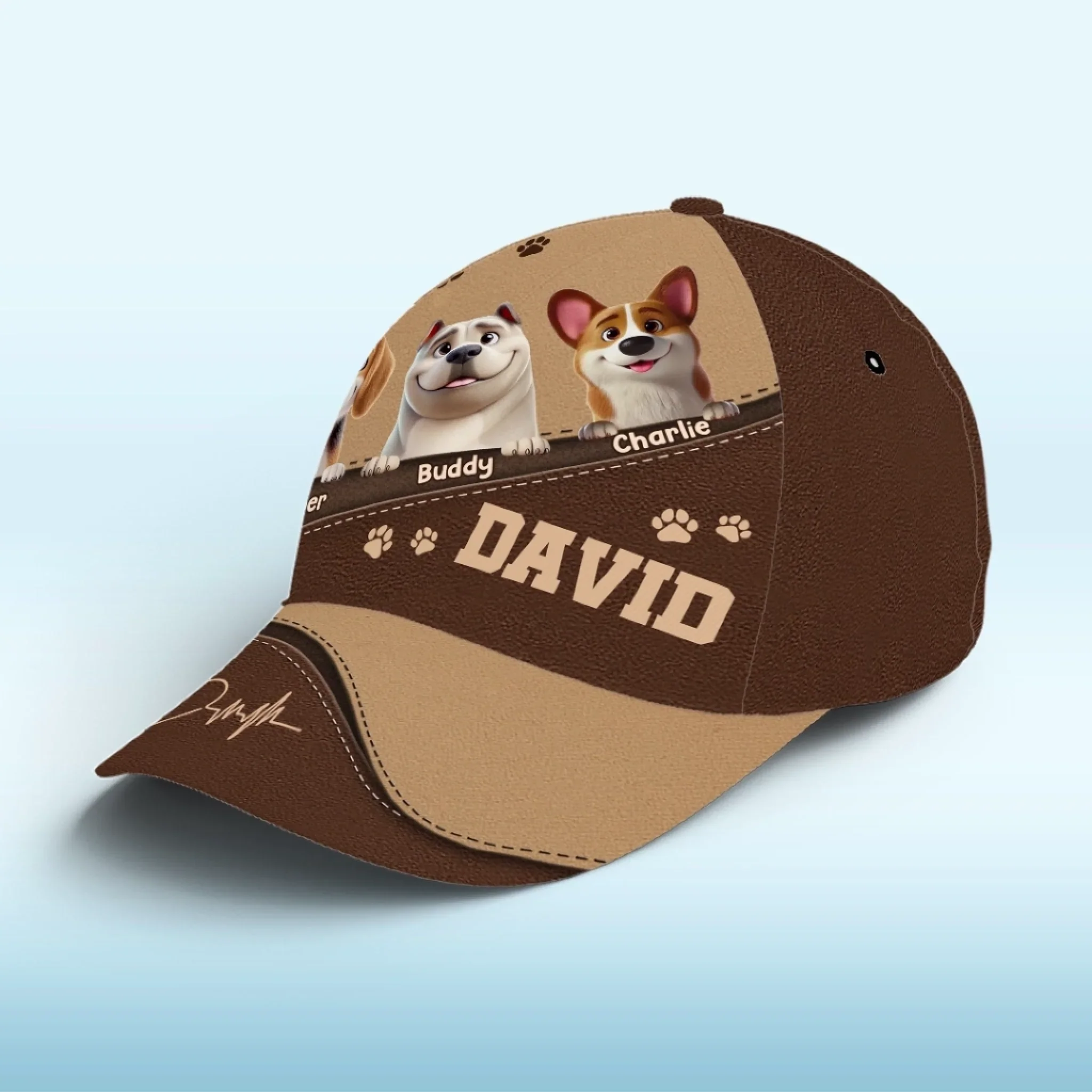 Paws Down, Best Dad Ever - Dog Personalized Custom Hat, All Over Print Classic Cap - Father's Day, Gift For Pet Owners, Pet Lovers - Image 3