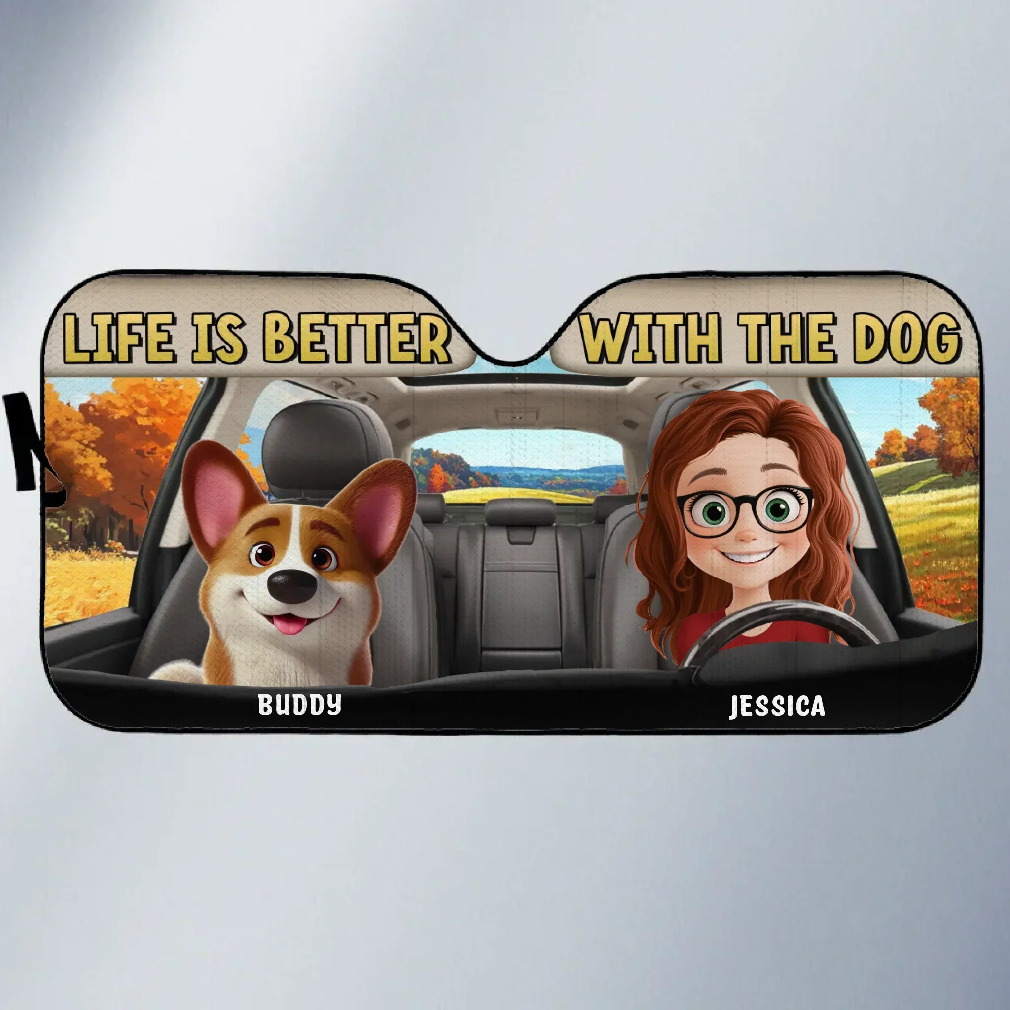 Paws & Drive, The Perfect Ride - Dog Personalized Custom Auto Windshield Sunshade, Car Window Protector - Gift For Pet Owners, Pet Lovers - Image 2