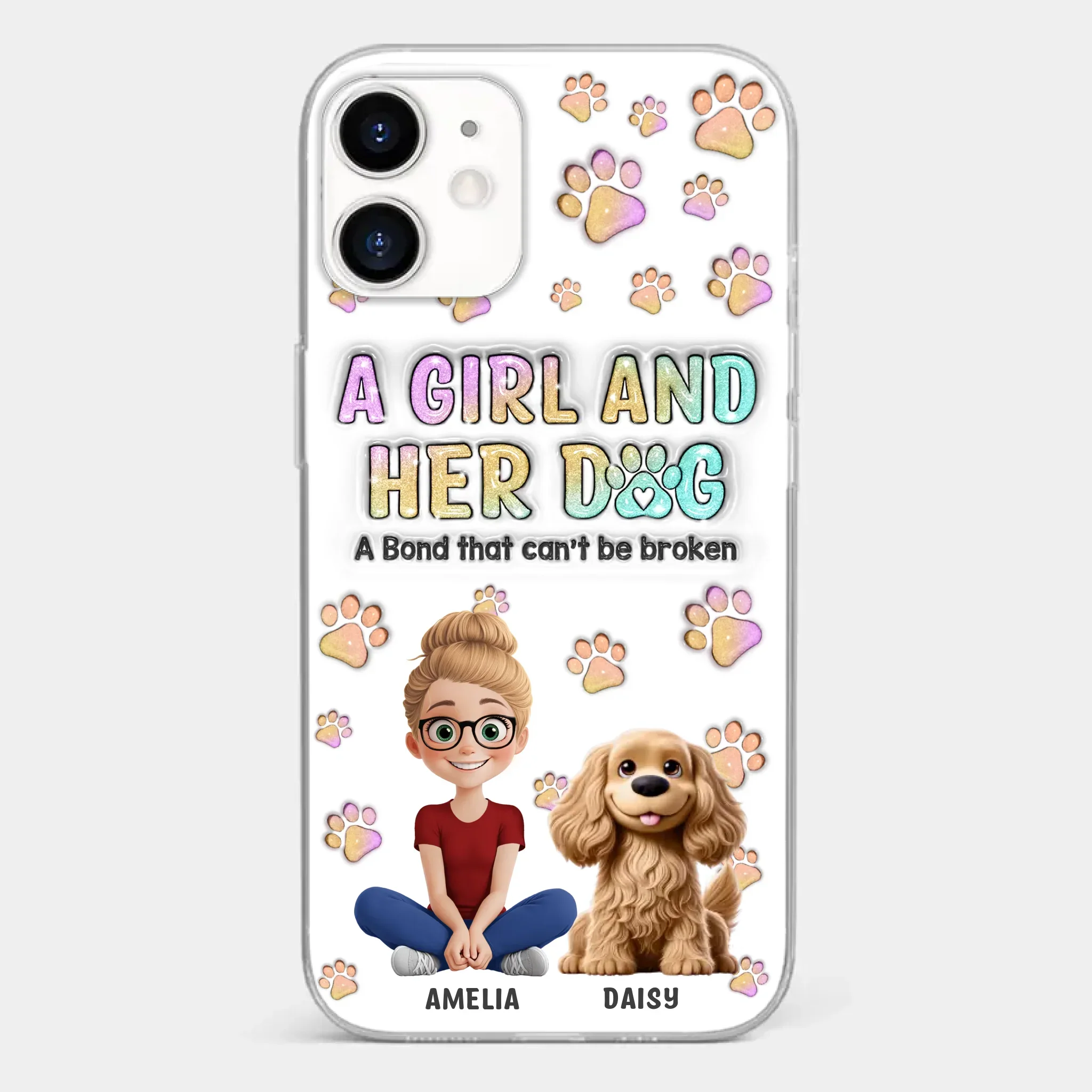 Paws, Love & Unbreakable Bonds - Dog Personalized Custom 3D Inflated Effect Printed Clear Phone Case - Gift For Pet Owners, Pet Lovers - Image 10