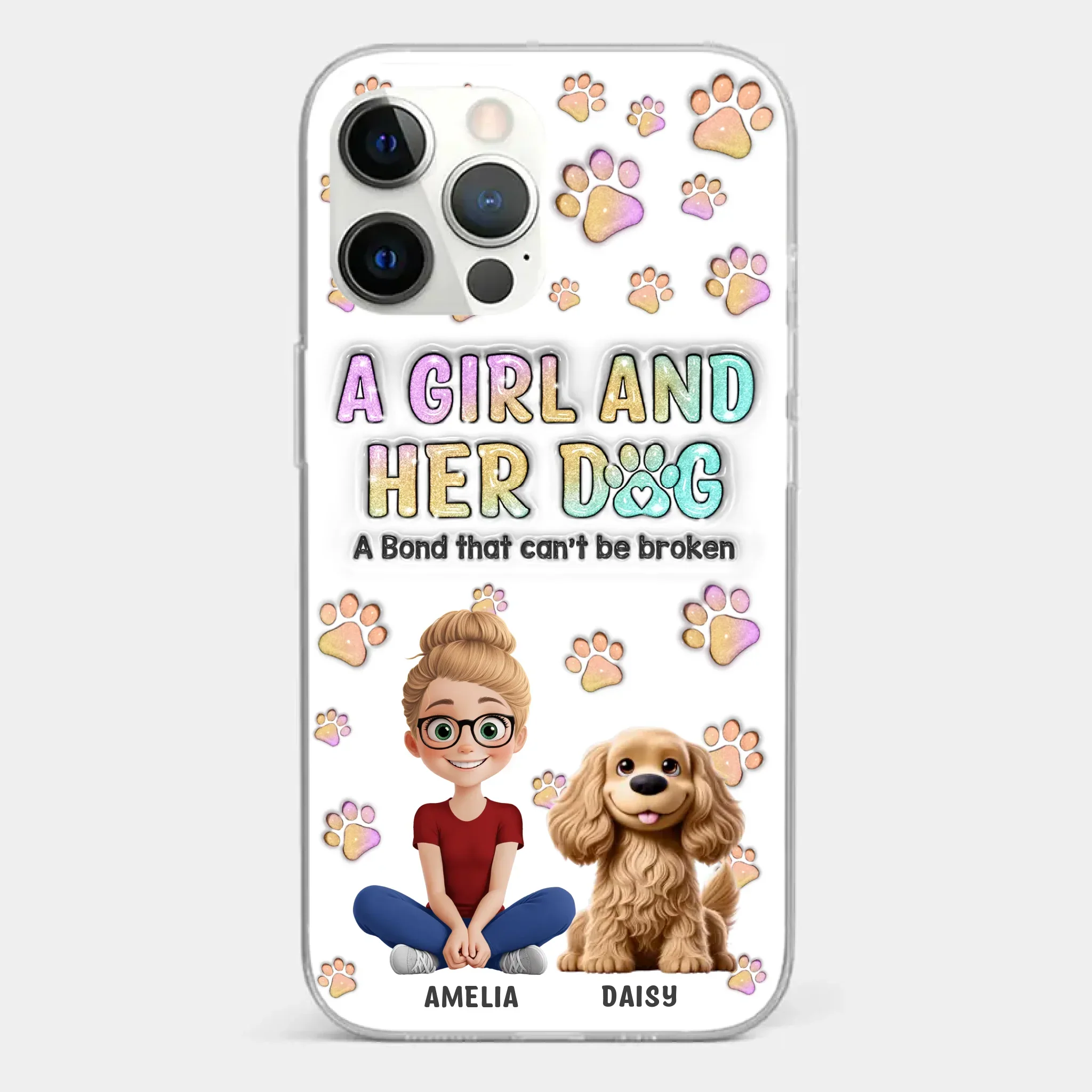 Paws, Love & Unbreakable Bonds - Dog Personalized Custom 3D Inflated Effect Printed Clear Phone Case - Gift For Pet Owners, Pet Lovers - Image 11