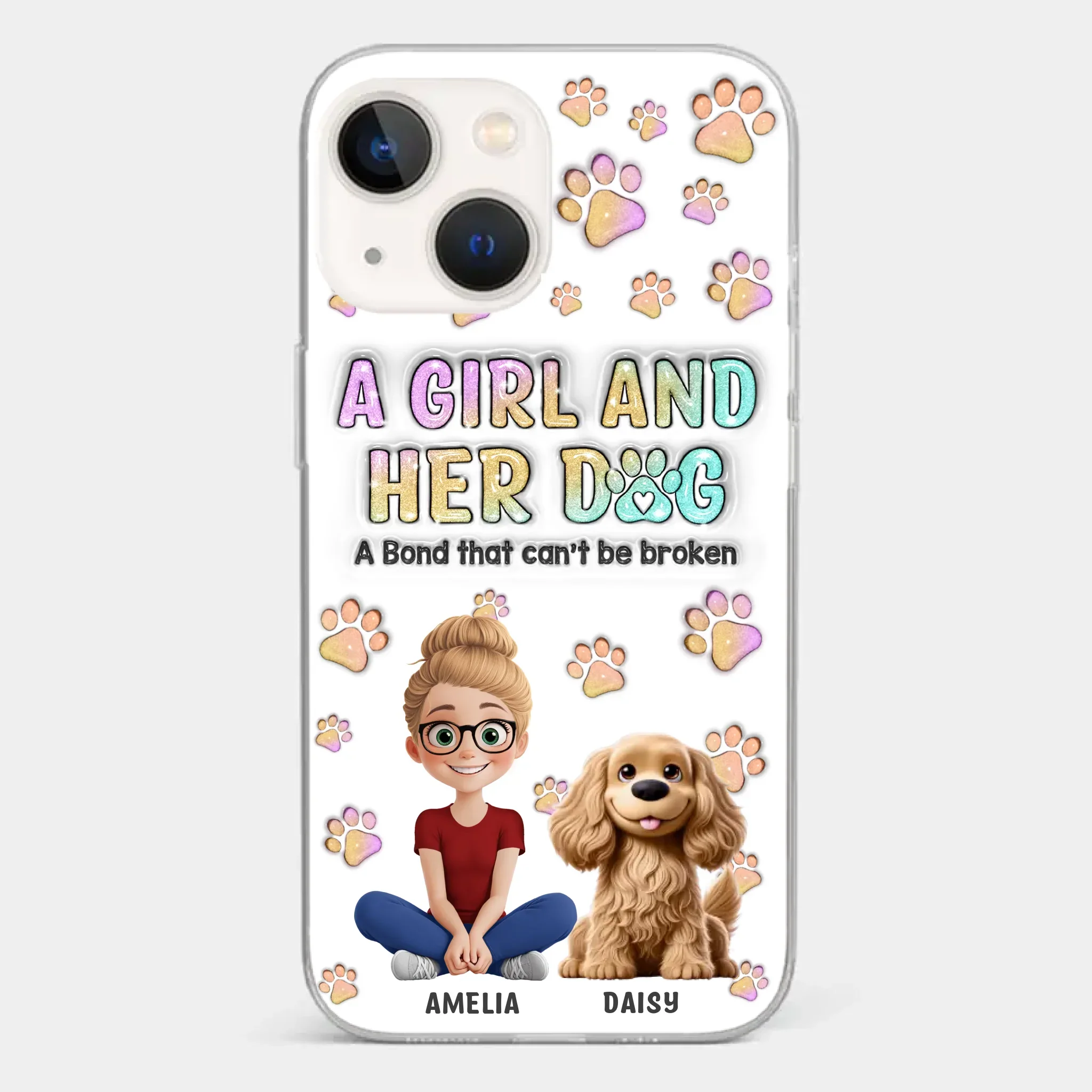 Paws, Love & Unbreakable Bonds - Dog Personalized Custom 3D Inflated Effect Printed Clear Phone Case - Gift For Pet Owners, Pet Lovers - Image 14