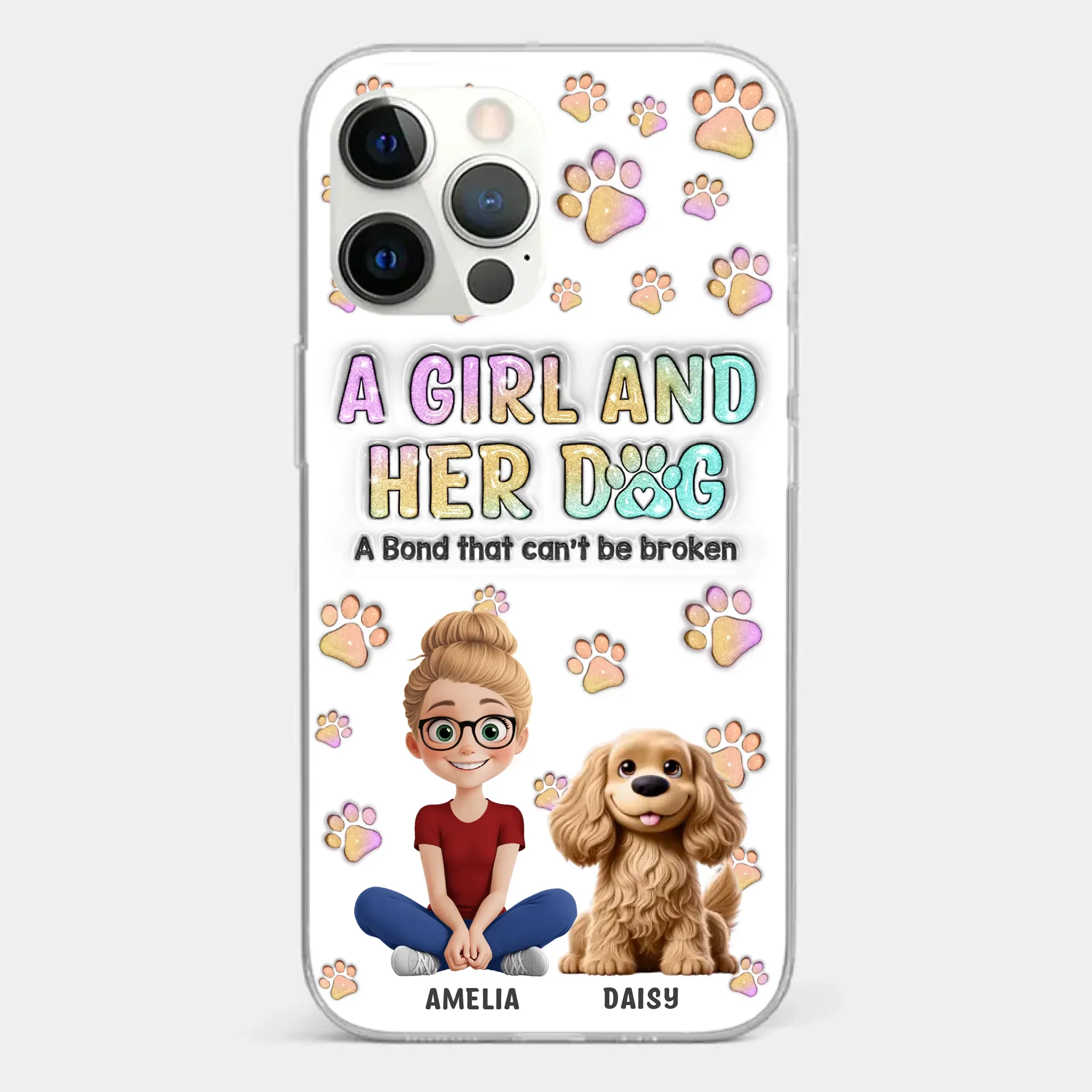 Paws, Love & Unbreakable Bonds - Dog Personalized Custom 3D Inflated Effect Printed Clear Phone Case - Gift For Pet Owners, Pet Lovers - Image 15
