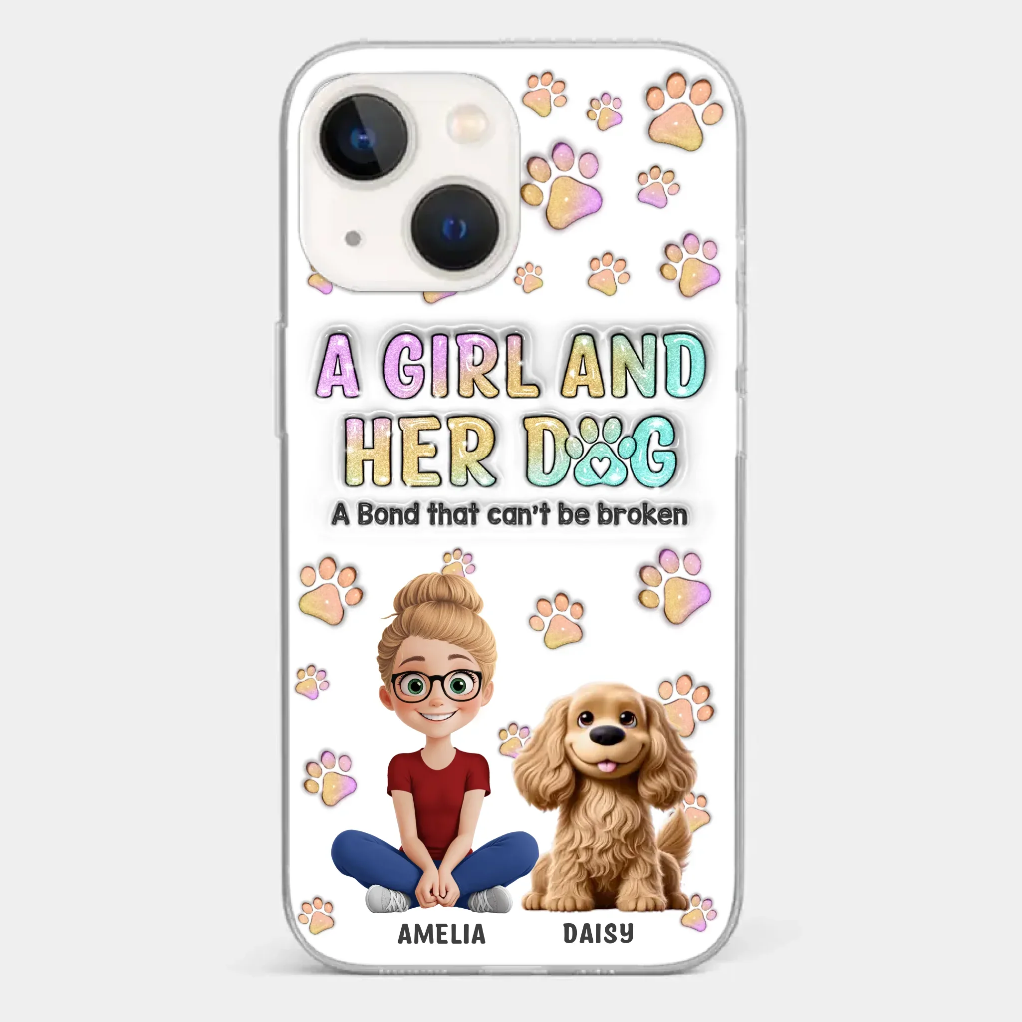 Paws, Love & Unbreakable Bonds - Dog Personalized Custom 3D Inflated Effect Printed Clear Phone Case - Gift For Pet Owners, Pet Lovers - Image 17
