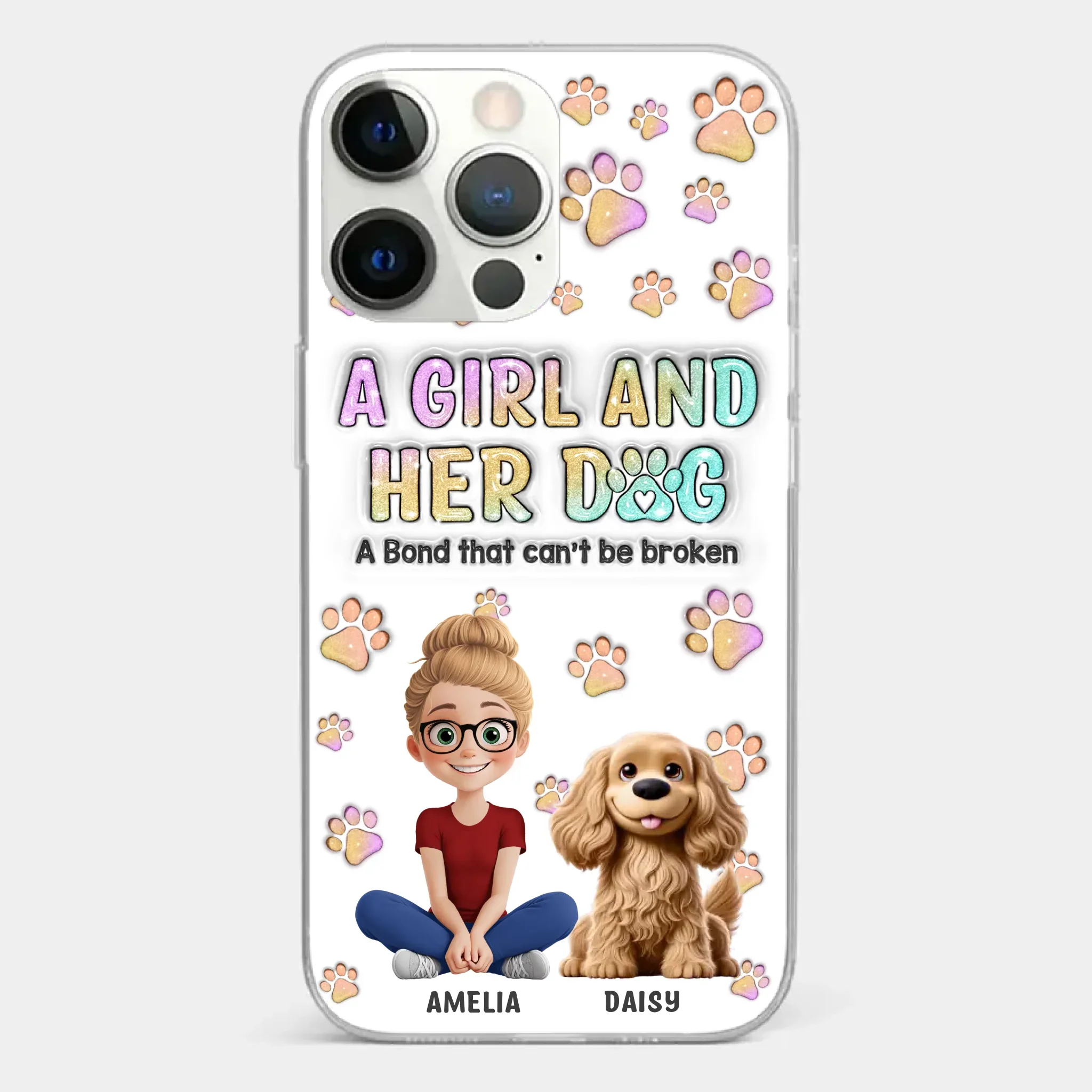 Paws, Love & Unbreakable Bonds - Dog Personalized Custom 3D Inflated Effect Printed Clear Phone Case - Gift For Pet Owners, Pet Lovers - Image 19