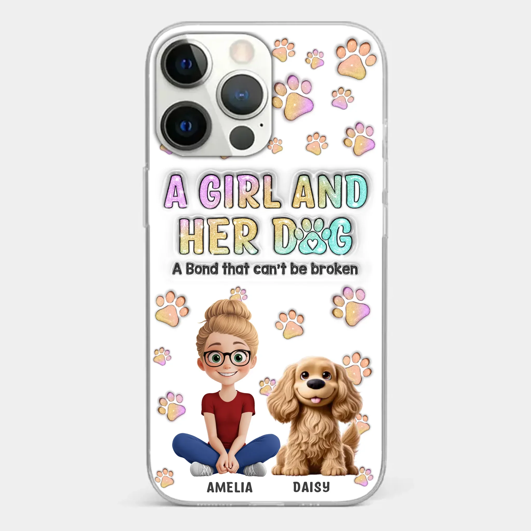 Paws, Love & Unbreakable Bonds - Dog Personalized Custom 3D Inflated Effect Printed Clear Phone Case - Gift For Pet Owners, Pet Lovers - Image 20