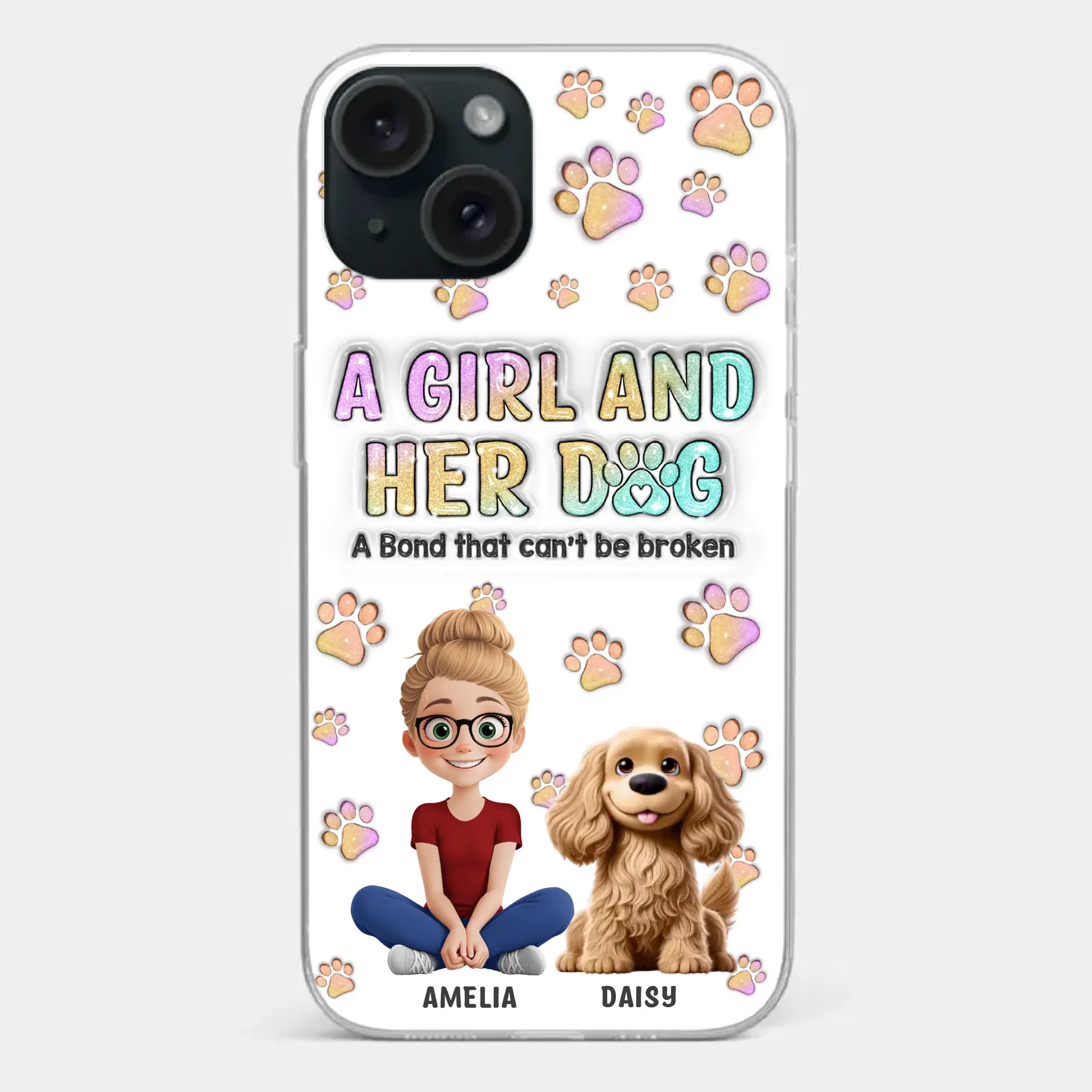 Paws, Love & Unbreakable Bonds - Dog Personalized Custom 3D Inflated Effect Printed Clear Phone Case - Gift For Pet Owners, Pet Lovers - Image 21