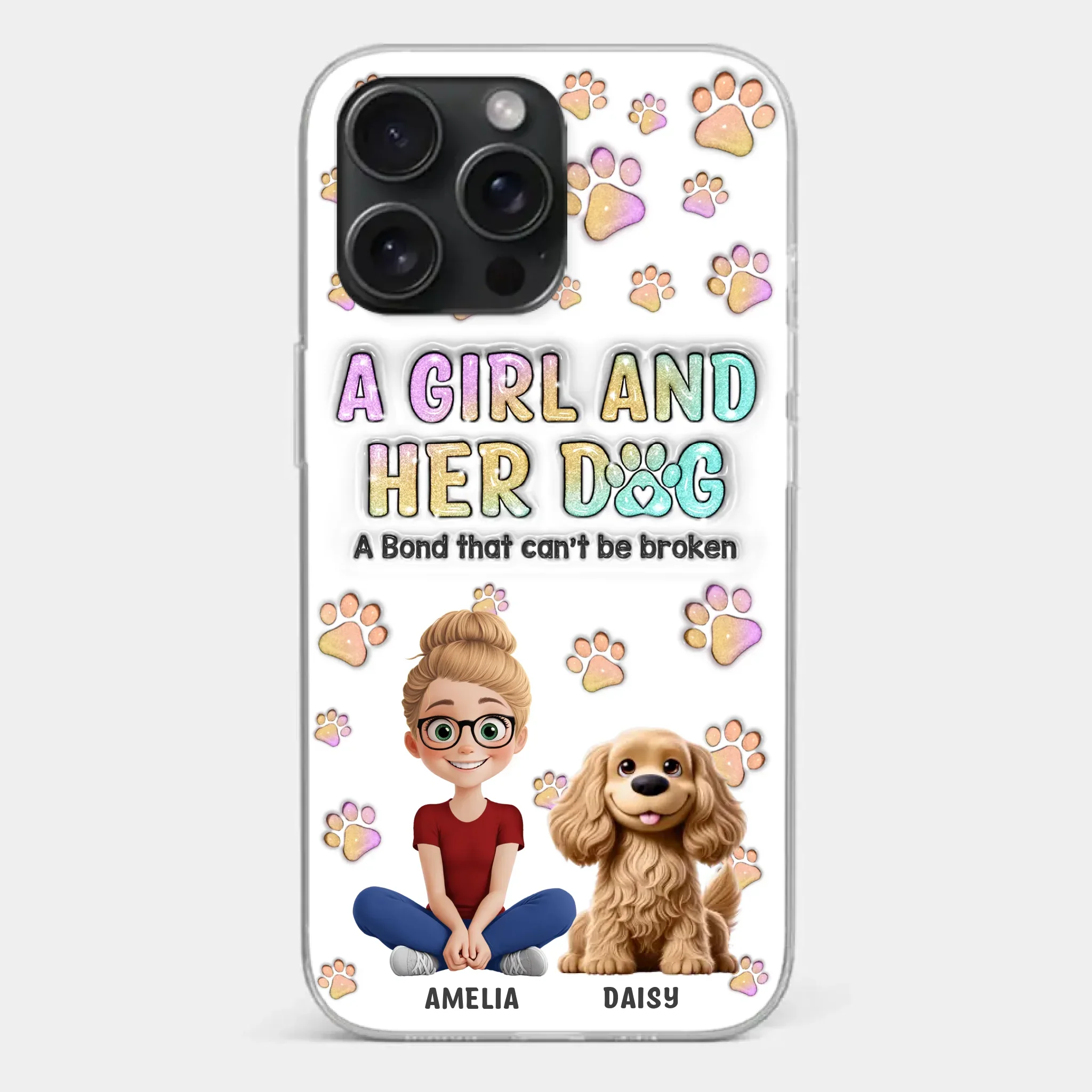 Paws, Love & Unbreakable Bonds - Dog Personalized Custom 3D Inflated Effect Printed Clear Phone Case - Gift For Pet Owners, Pet Lovers - Image 22