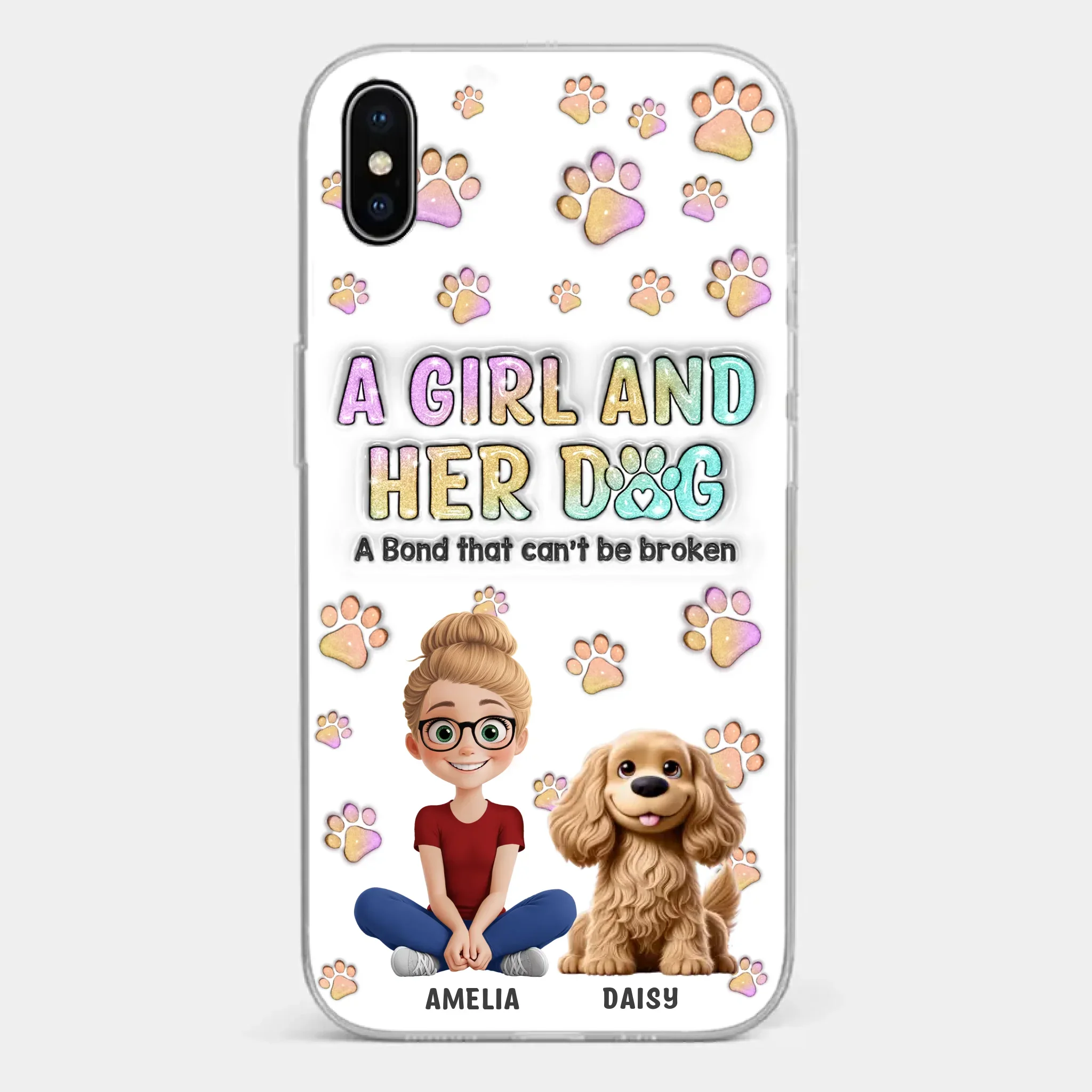 Paws, Love & Unbreakable Bonds - Dog Personalized Custom 3D Inflated Effect Printed Clear Phone Case - Gift For Pet Owners, Pet Lovers - Image 24