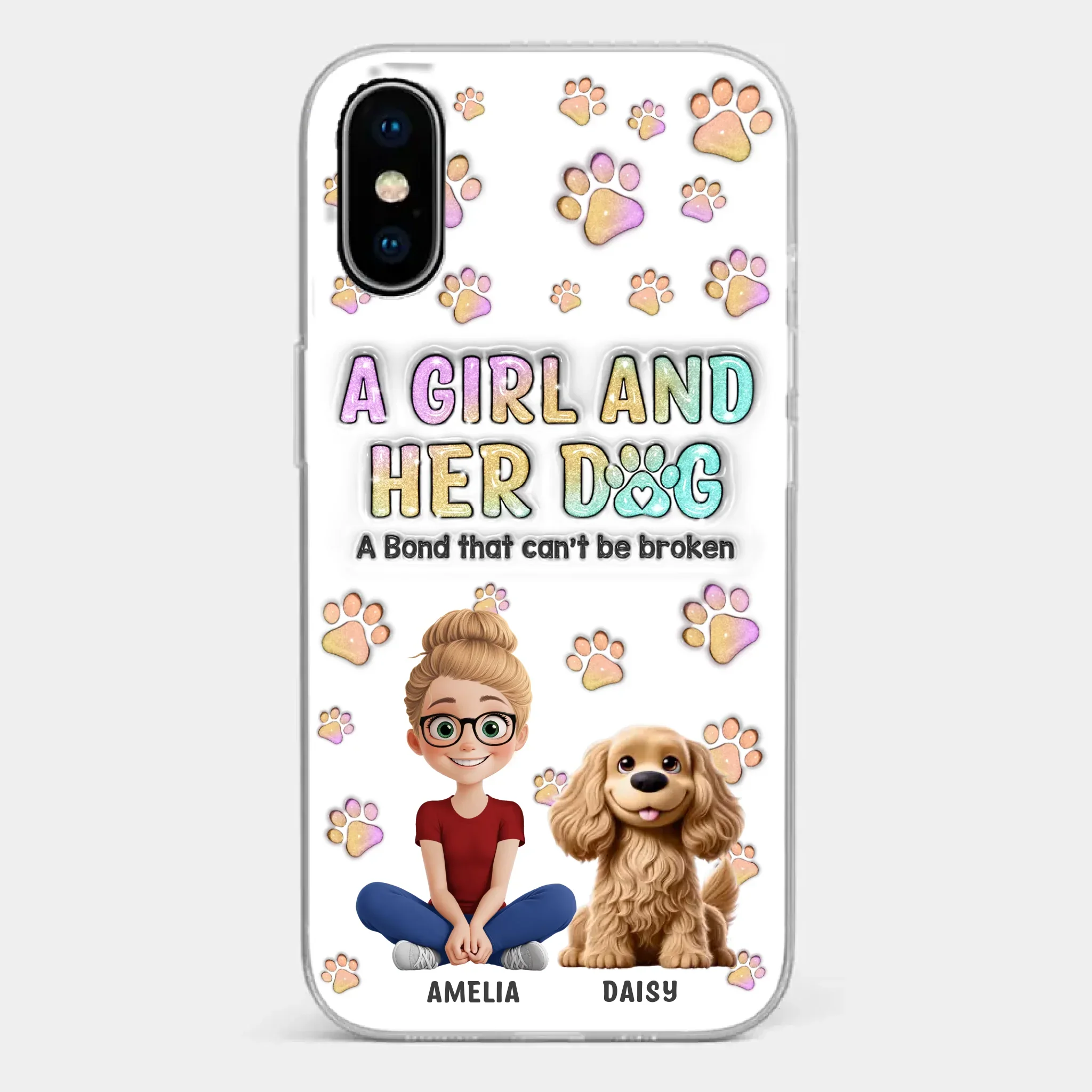 Paws, Love & Unbreakable Bonds - Dog Personalized Custom 3D Inflated Effect Printed Clear Phone Case - Gift For Pet Owners, Pet Lovers - Image 26