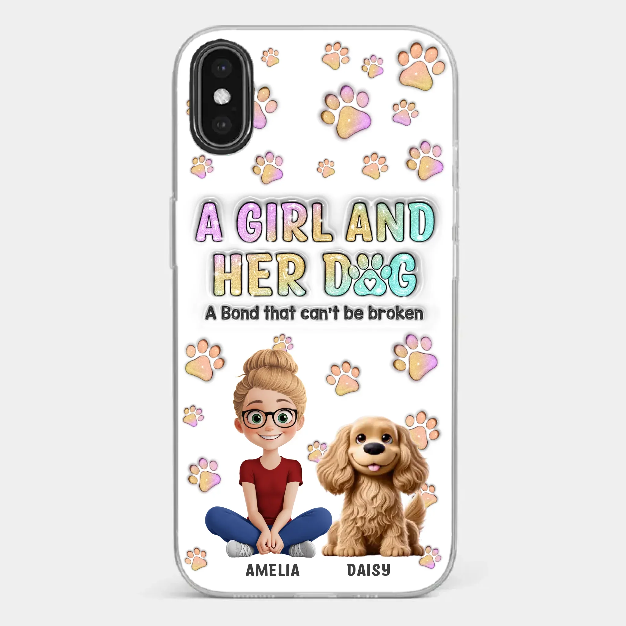 Paws, Love & Unbreakable Bonds - Dog Personalized Custom 3D Inflated Effect Printed Clear Phone Case - Gift For Pet Owners, Pet Lovers - Image 27