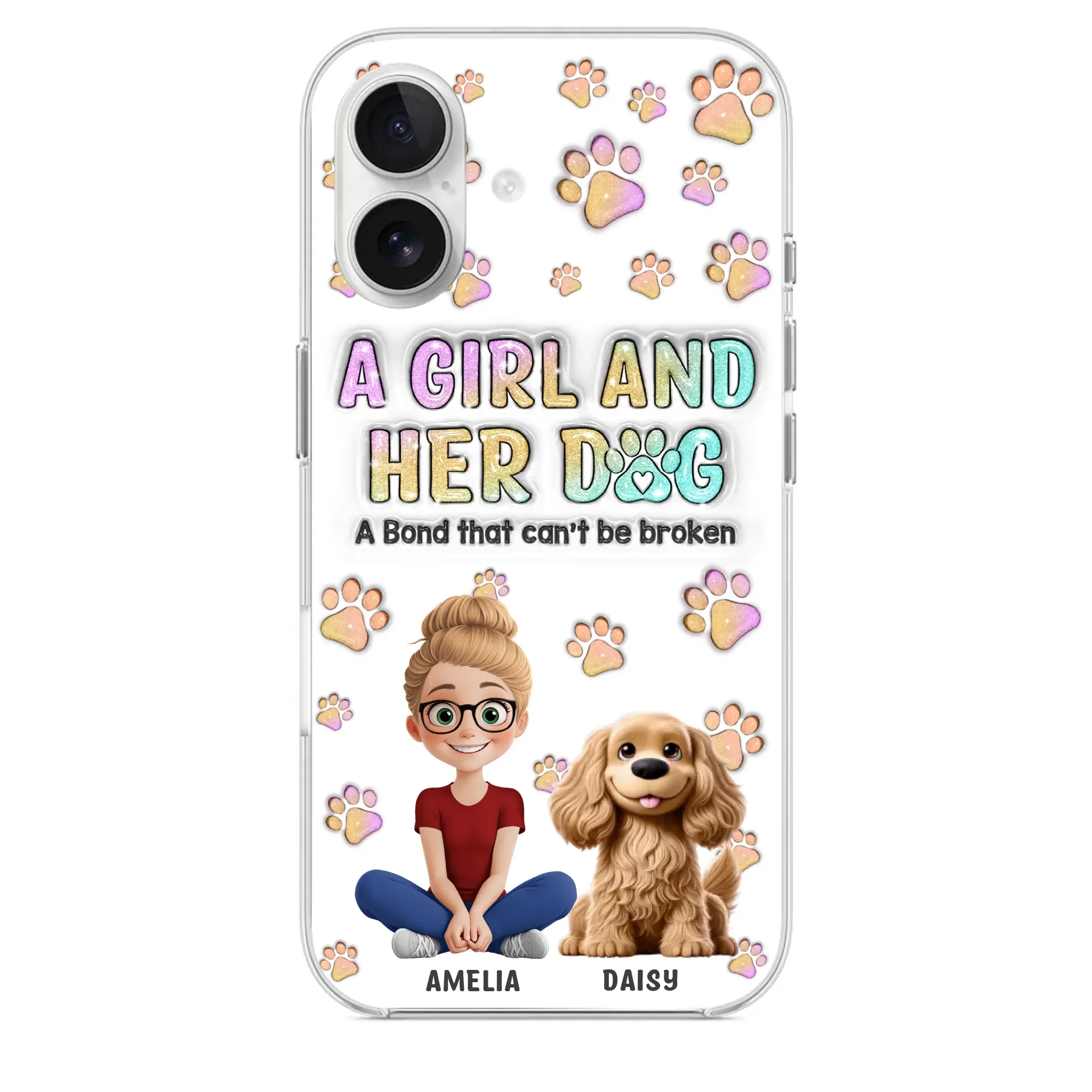 Paws, Love & Unbreakable Bonds - Dog Personalized Custom 3D Inflated Effect Printed Clear Phone Case - Gift For Pet Owners, Pet Lovers - Image 28