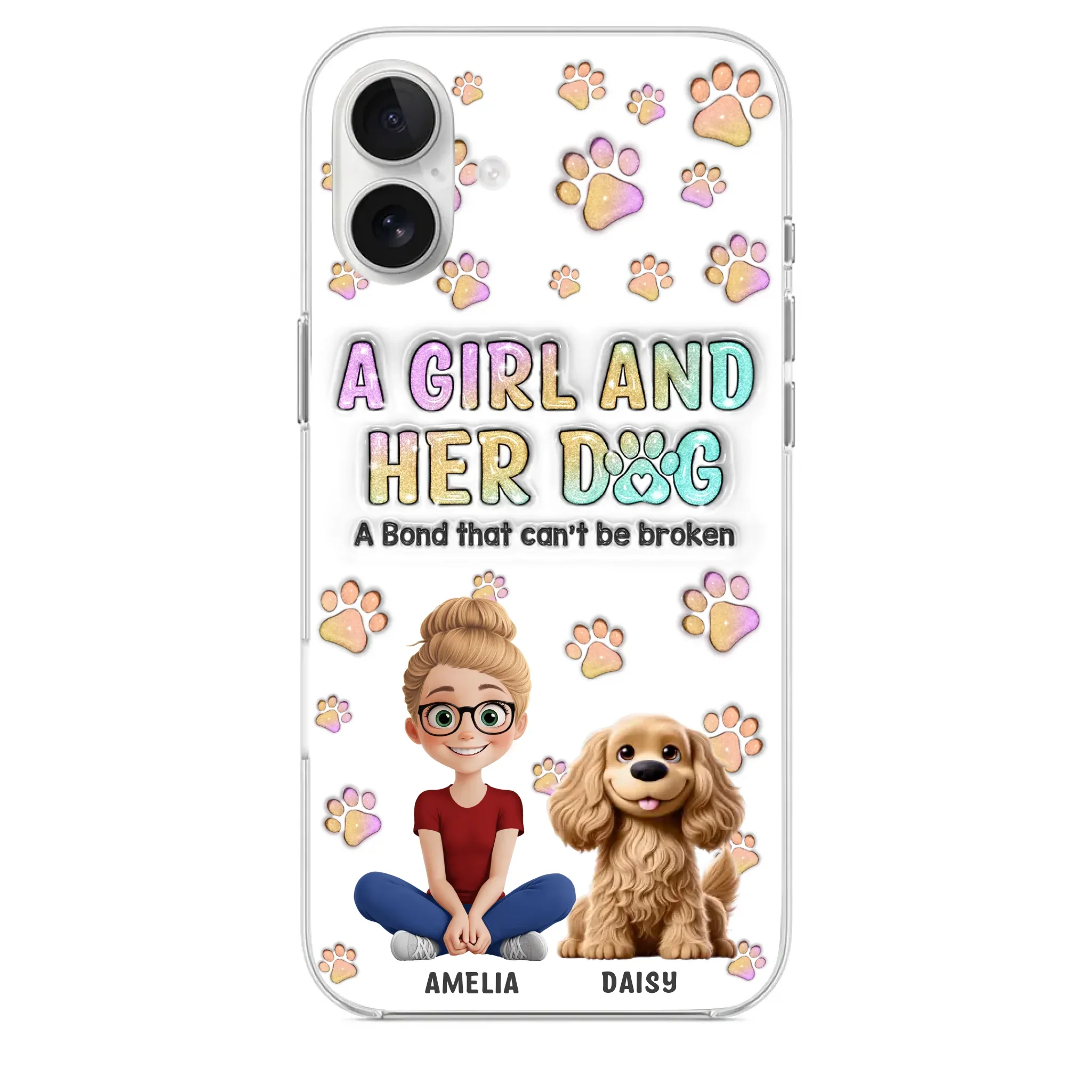 Paws, Love & Unbreakable Bonds - Dog Personalized Custom 3D Inflated Effect Printed Clear Phone Case - Gift For Pet Owners, Pet Lovers - Image 29