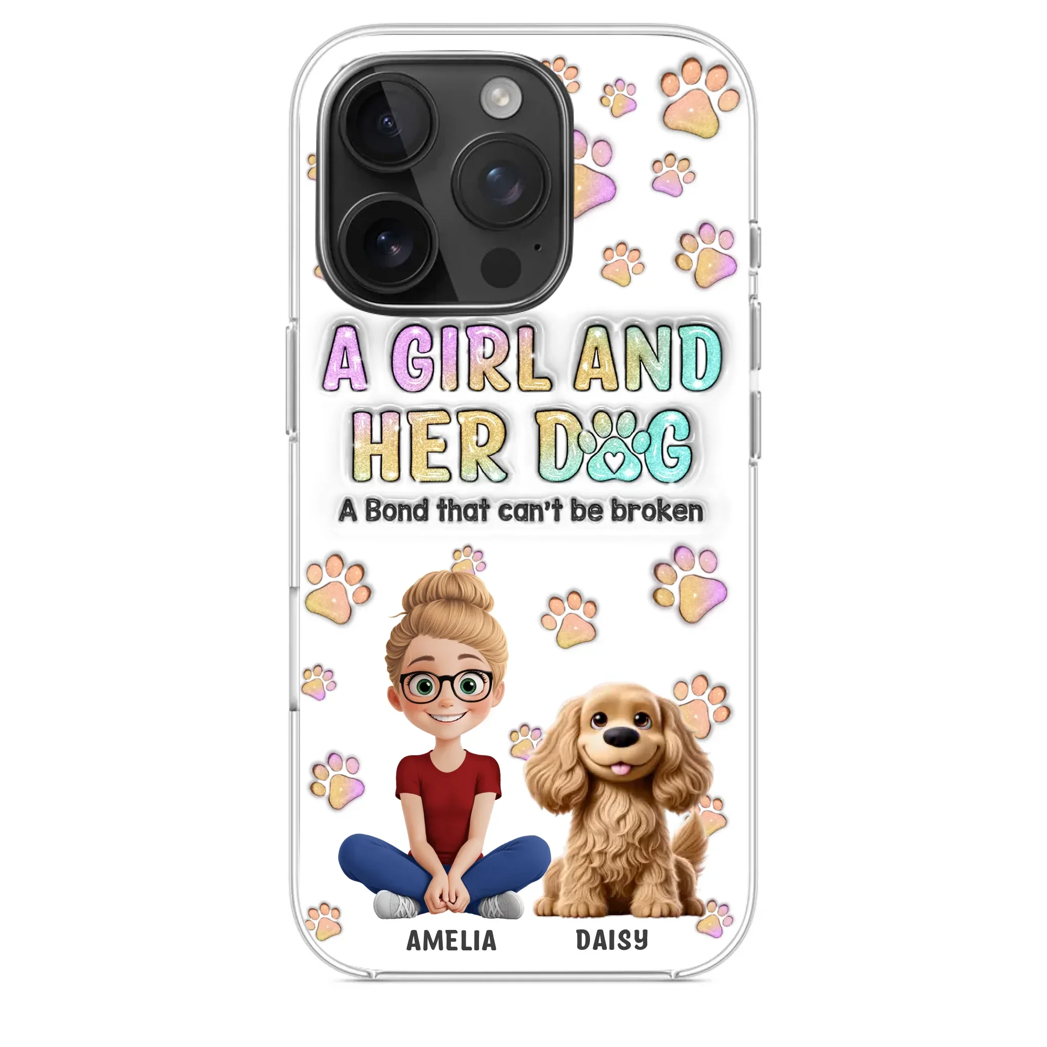 Paws, Love & Unbreakable Bonds - Dog Personalized Custom 3D Inflated Effect Printed Clear Phone Case - Gift For Pet Owners, Pet Lovers - Image 30