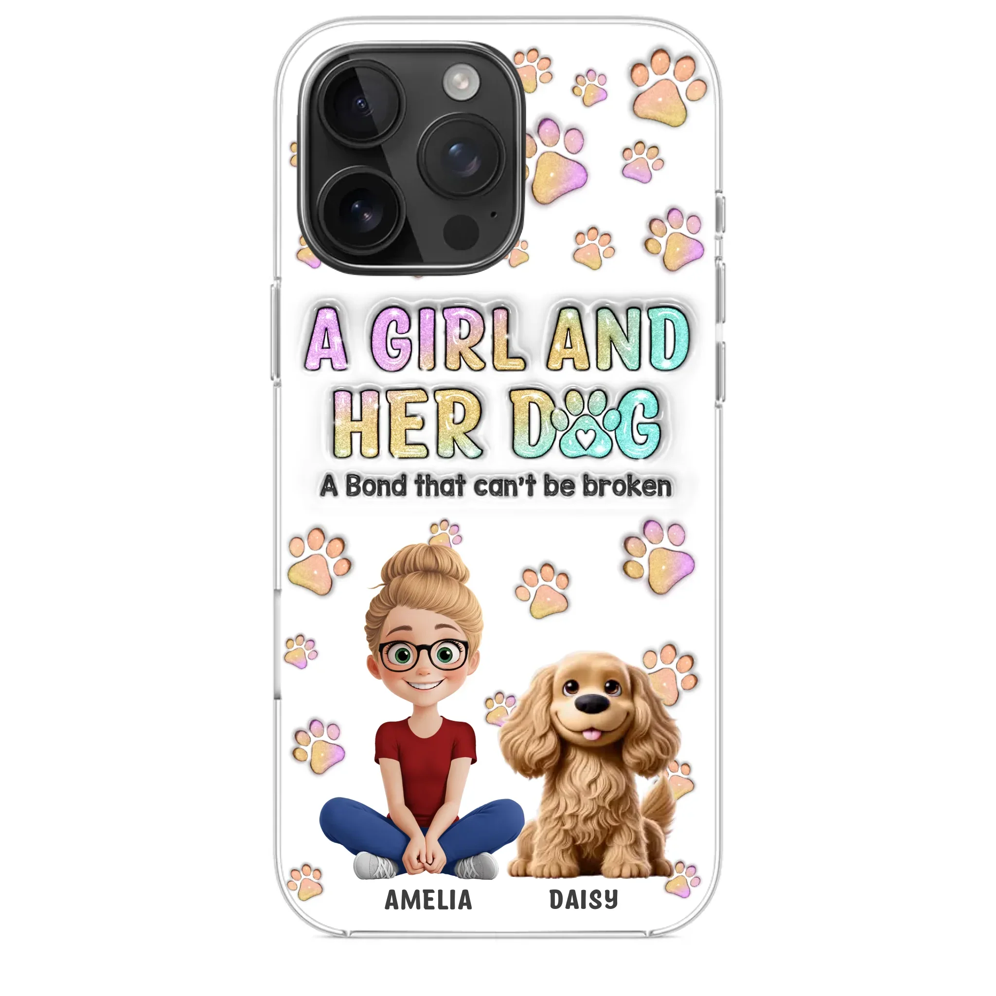 Paws, Love & Unbreakable Bonds - Dog Personalized Custom 3D Inflated Effect Printed Clear Phone Case - Gift For Pet Owners, Pet Lovers - Image 31