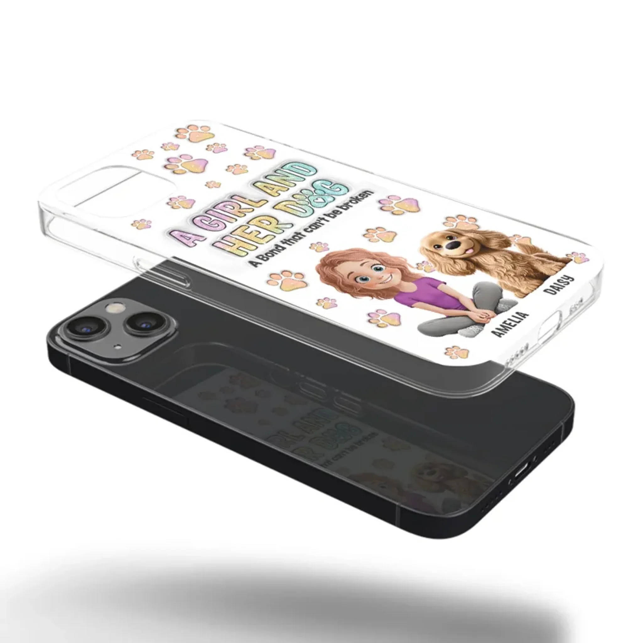 Paws, Love & Unbreakable Bonds - Dog Personalized Custom 3D Inflated Effect Printed Clear Phone Case - Gift For Pet Owners, Pet Lovers - Image 33