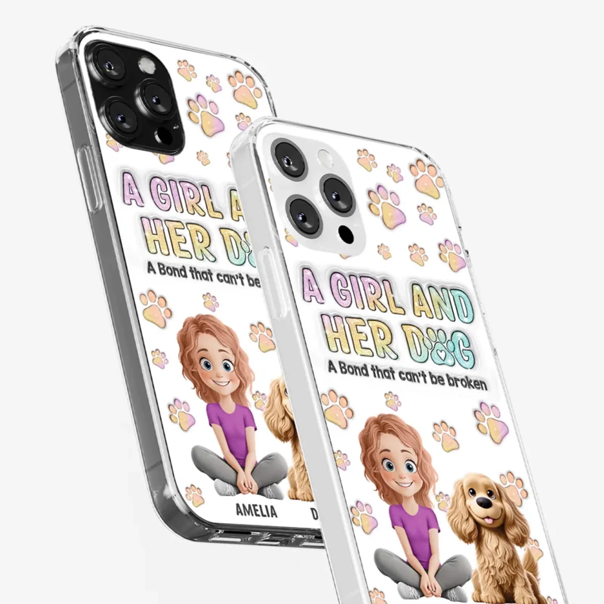 Paws, Love & Unbreakable Bonds - Dog Personalized Custom 3D Inflated Effect Printed Clear Phone Case - Gift For Pet Owners, Pet Lovers - Image 34