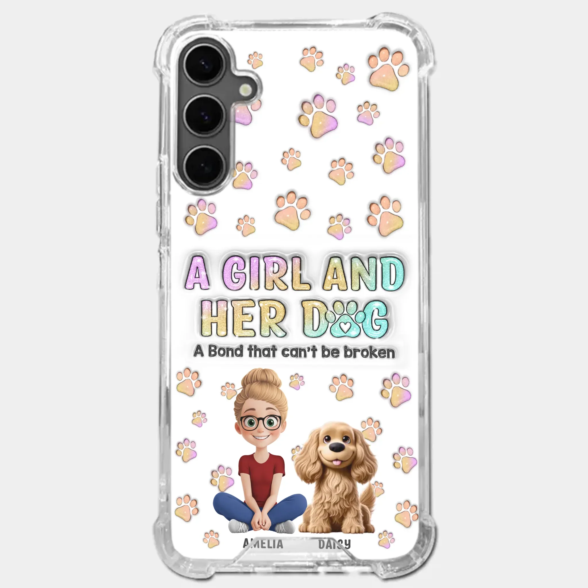 Paws, Love & Unbreakable Bonds - Dog Personalized Custom 3D Inflated Effect Printed Clear Phone Case - Gift For Pet Owners, Pet Lovers - Image 35