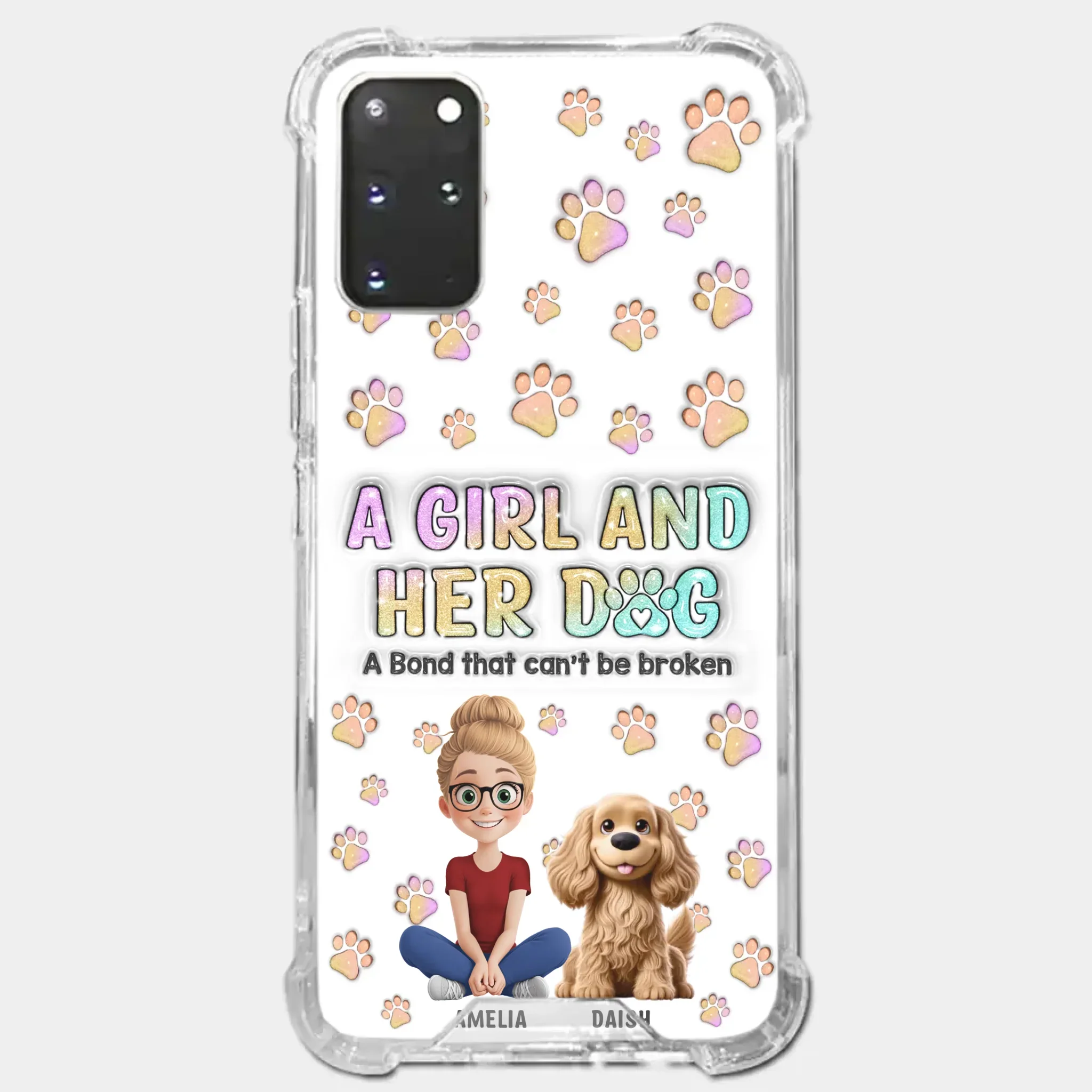 Paws, Love & Unbreakable Bonds - Dog Personalized Custom 3D Inflated Effect Printed Clear Phone Case - Gift For Pet Owners, Pet Lovers - Image 39