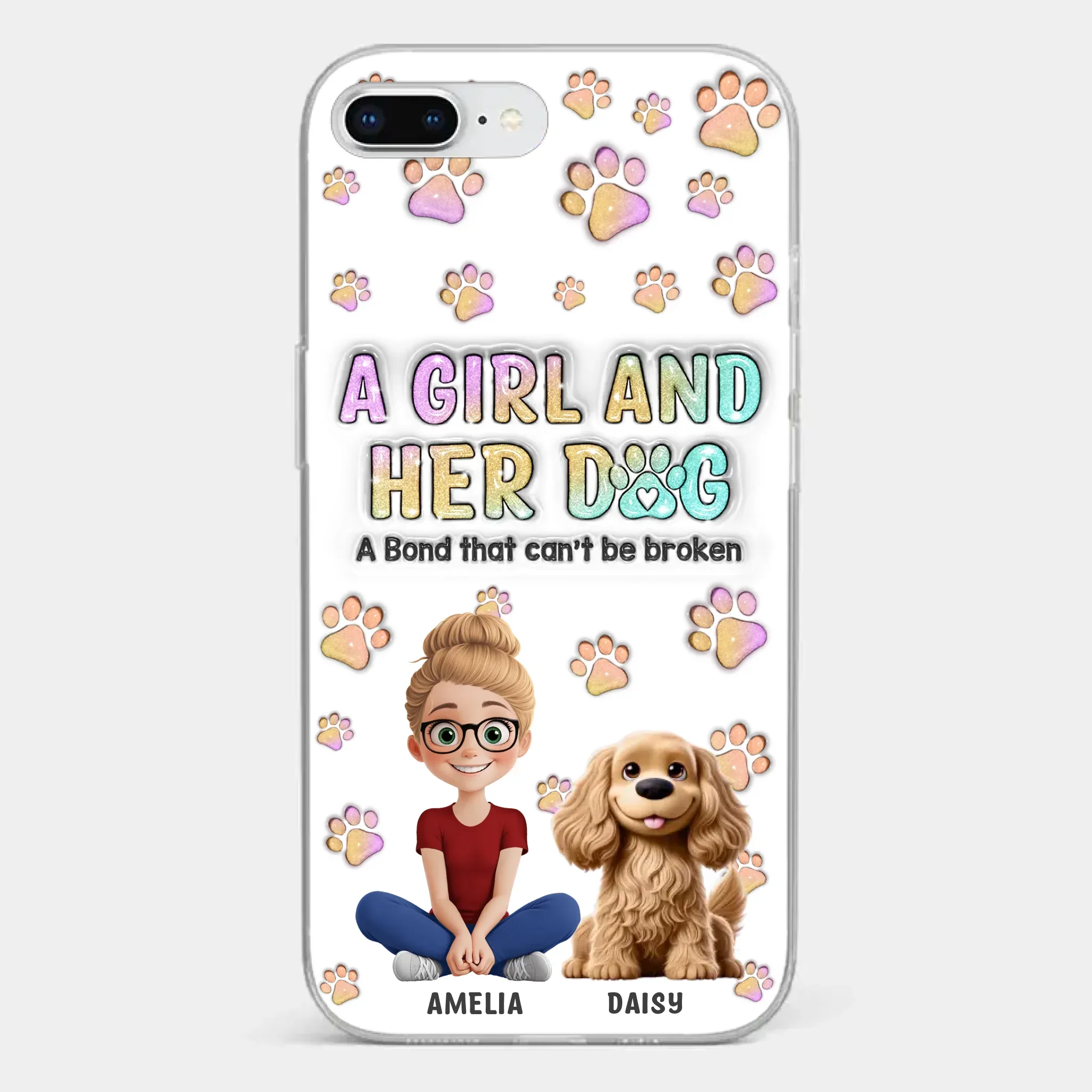 Paws, Love & Unbreakable Bonds - Dog Personalized Custom 3D Inflated Effect Printed Clear Phone Case - Gift For Pet Owners, Pet Lovers - Image 4