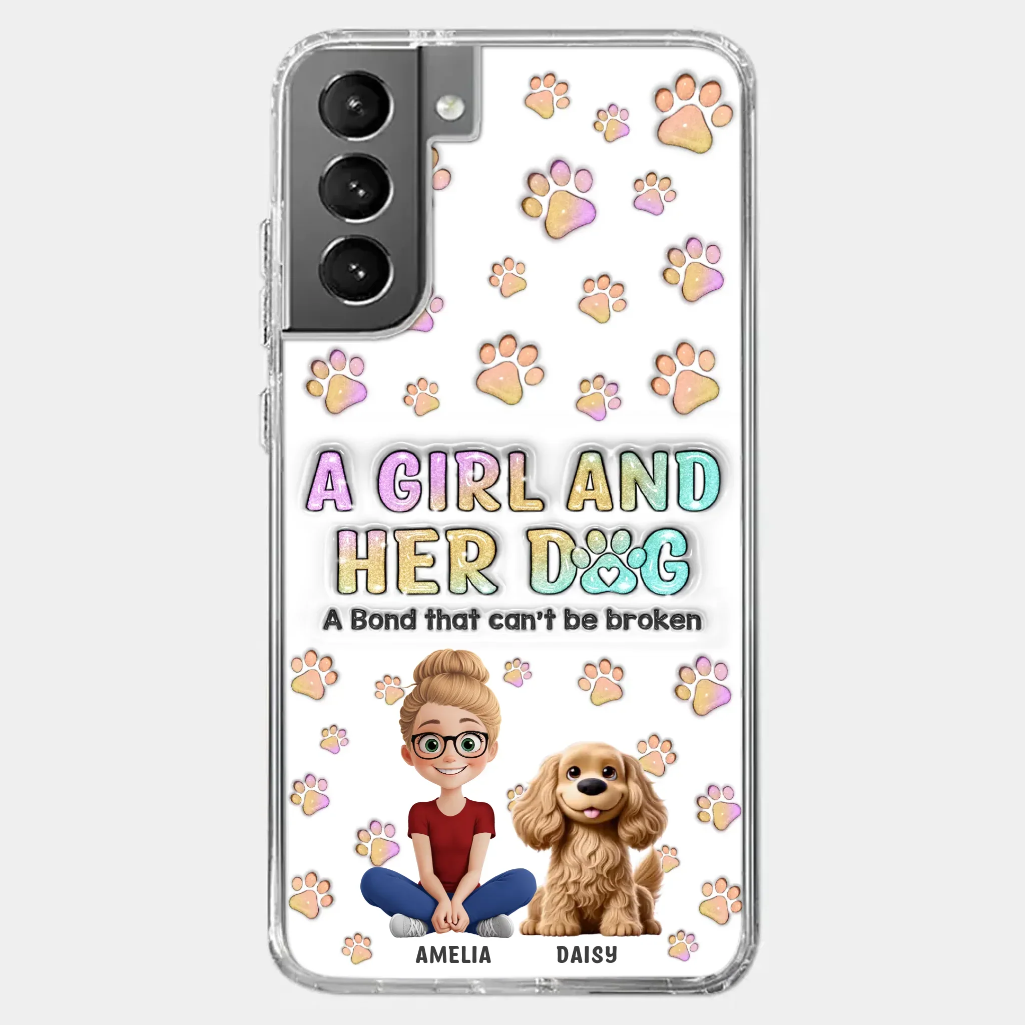 Paws, Love & Unbreakable Bonds - Dog Personalized Custom 3D Inflated Effect Printed Clear Phone Case - Gift For Pet Owners, Pet Lovers - Image 40