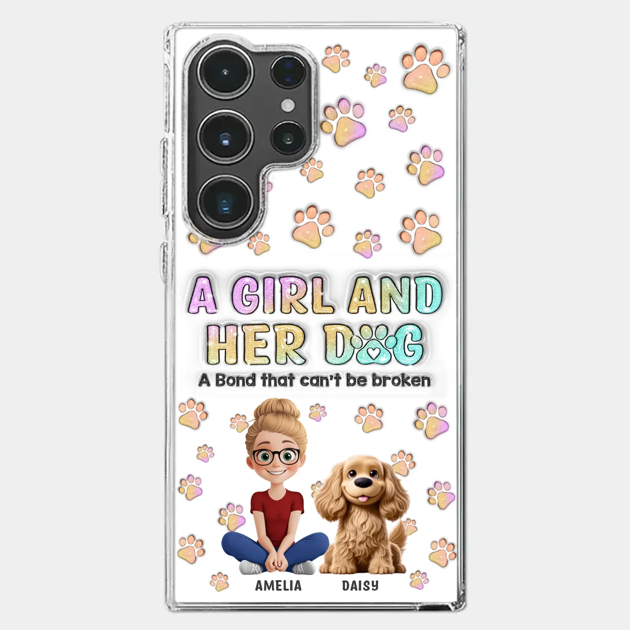 Paws, Love & Unbreakable Bonds - Dog Personalized Custom 3D Inflated Effect Printed Clear Phone Case - Gift For Pet Owners, Pet Lovers - Image 41