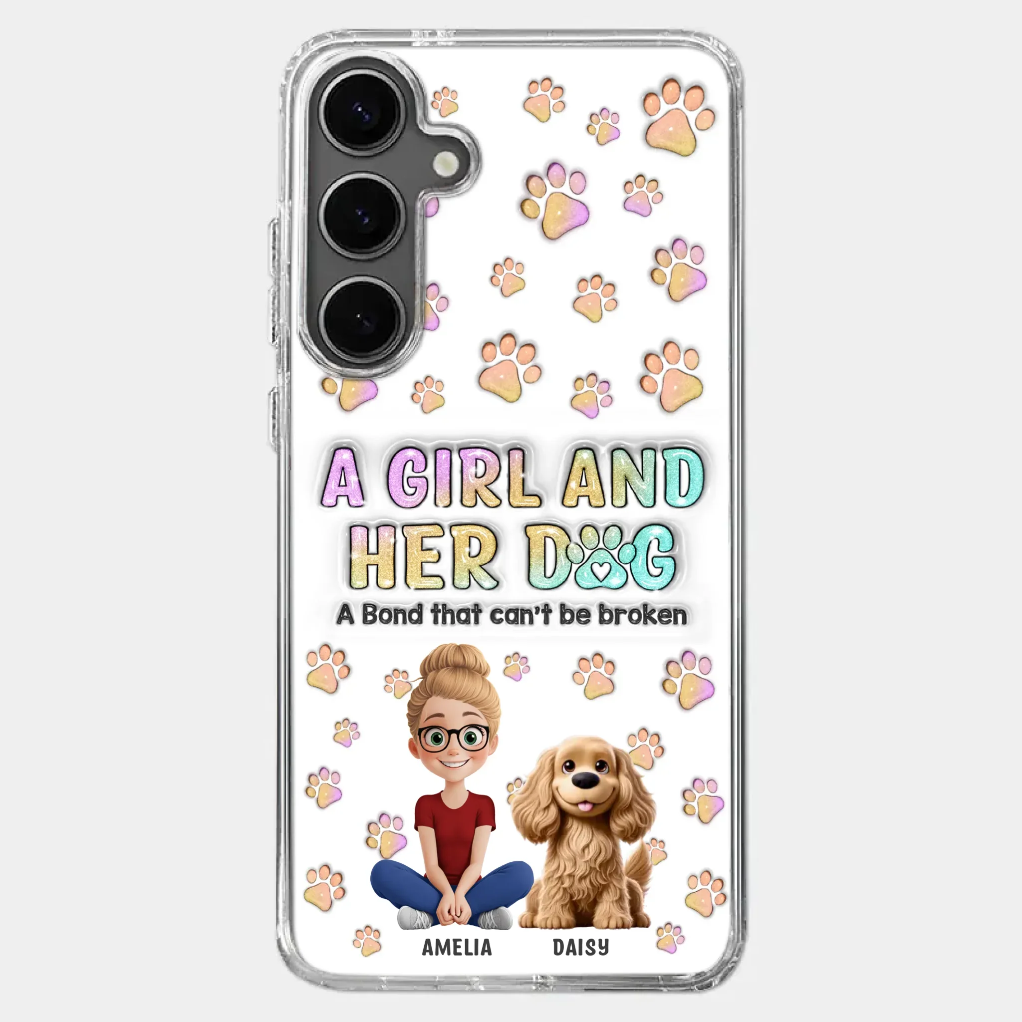 Paws, Love & Unbreakable Bonds - Dog Personalized Custom 3D Inflated Effect Printed Clear Phone Case - Gift For Pet Owners, Pet Lovers - Image 42