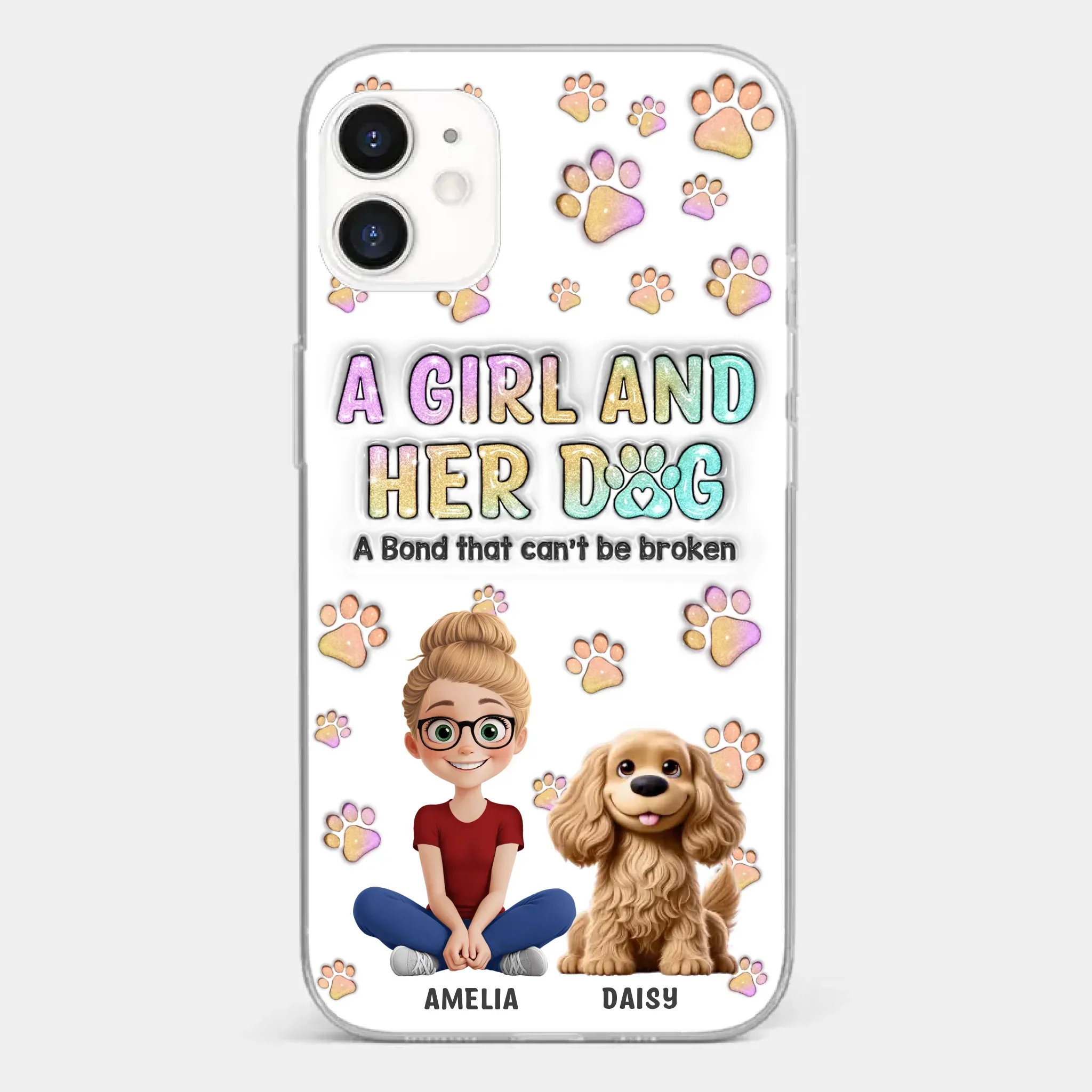 Paws, Love & Unbreakable Bonds - Dog Personalized Custom 3D Inflated Effect Printed Clear Phone Case - Gift For Pet Owners, Pet Lovers - Image 6