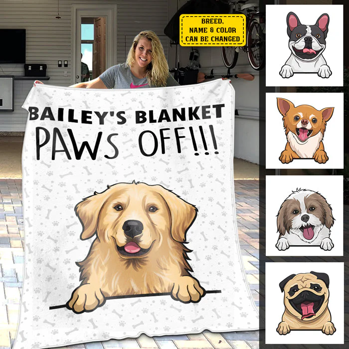 Paws Off - It's My Blanket - Gift For Dog Lovers - Personalized Blanket - Image 4