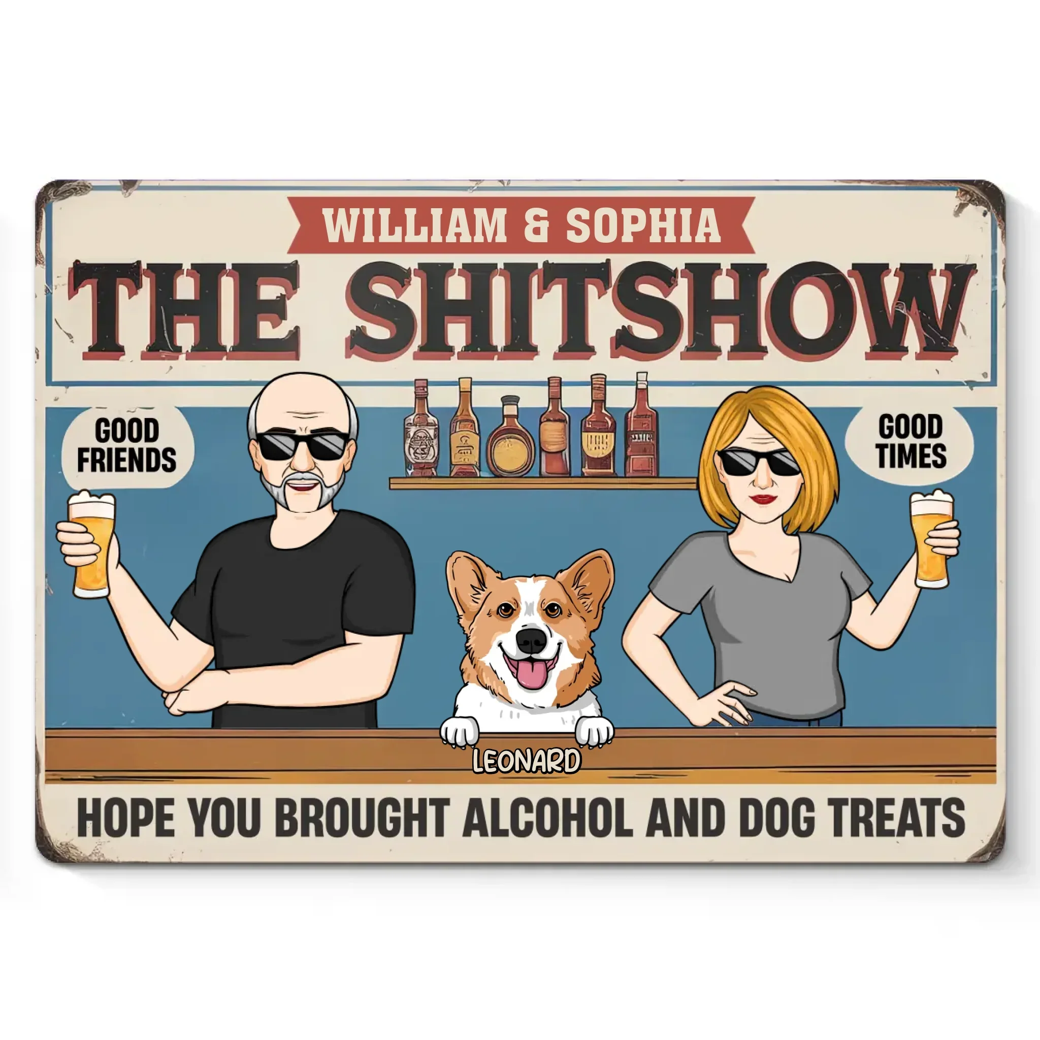 Paws, Pints, And Pure Happiness - Dog Personalized Custom Home Decor Metal Sign - House Warming Gift For Pet Owners, Pet Lovers - Image 2