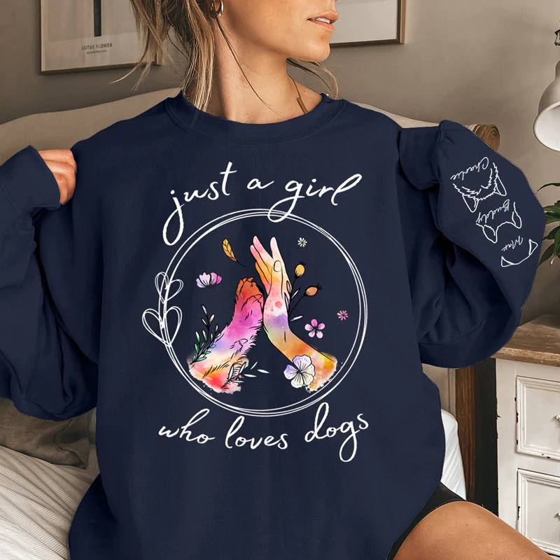 Pawsitive Vibes Only - Dog Personalized Custom Unisex Sweatshirt With Design On Sleeve - Gift For Pet Owners, Pet Lovers - Image 2