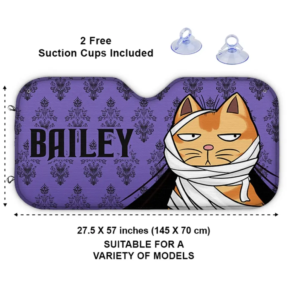 Pawsitively Bewitched By My Spooktacular Pet - Dog & Cat Personalized Custom Auto Windshield Sunshade, Car Window Protector - Halloween Gift For Pet Owners, Pet Lovers - Image 3