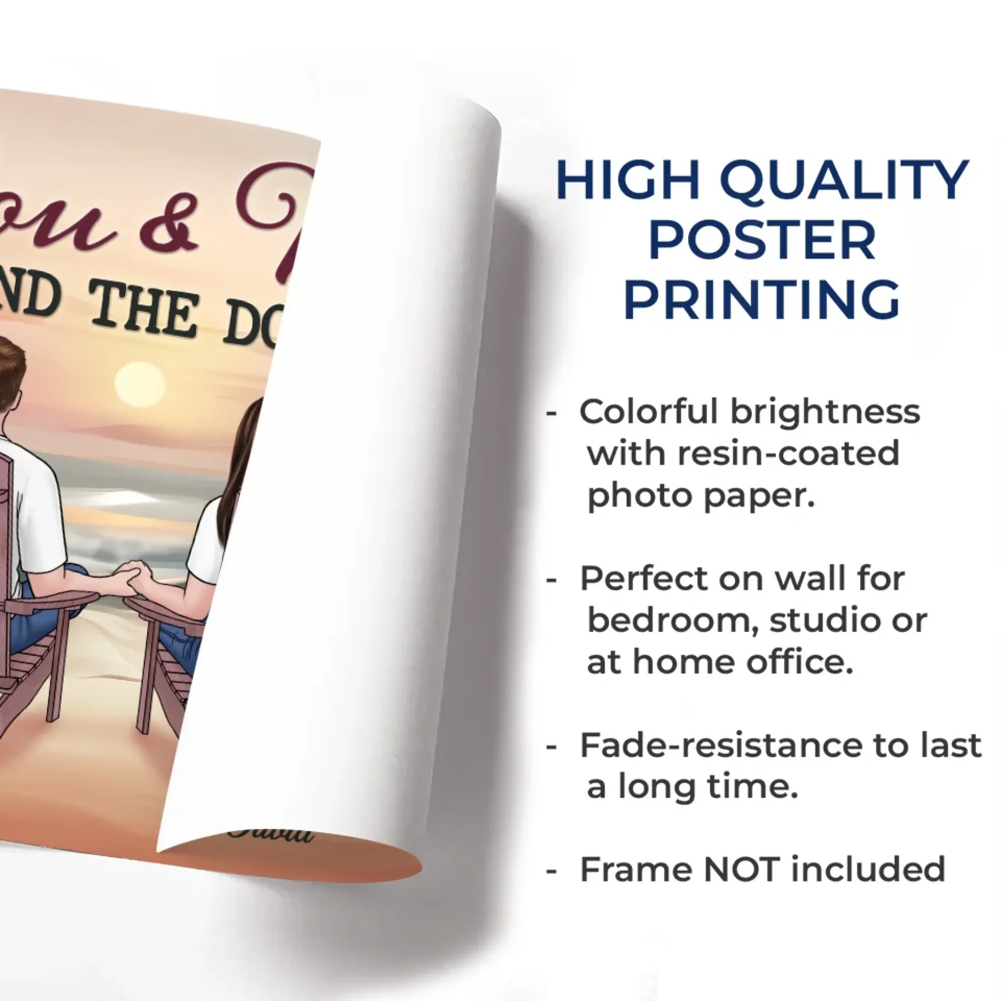 Pawsitively In Love - Couple Personalized Custom Horizontal Poster - Gift For Husband Wife, Anniversary - Image 5