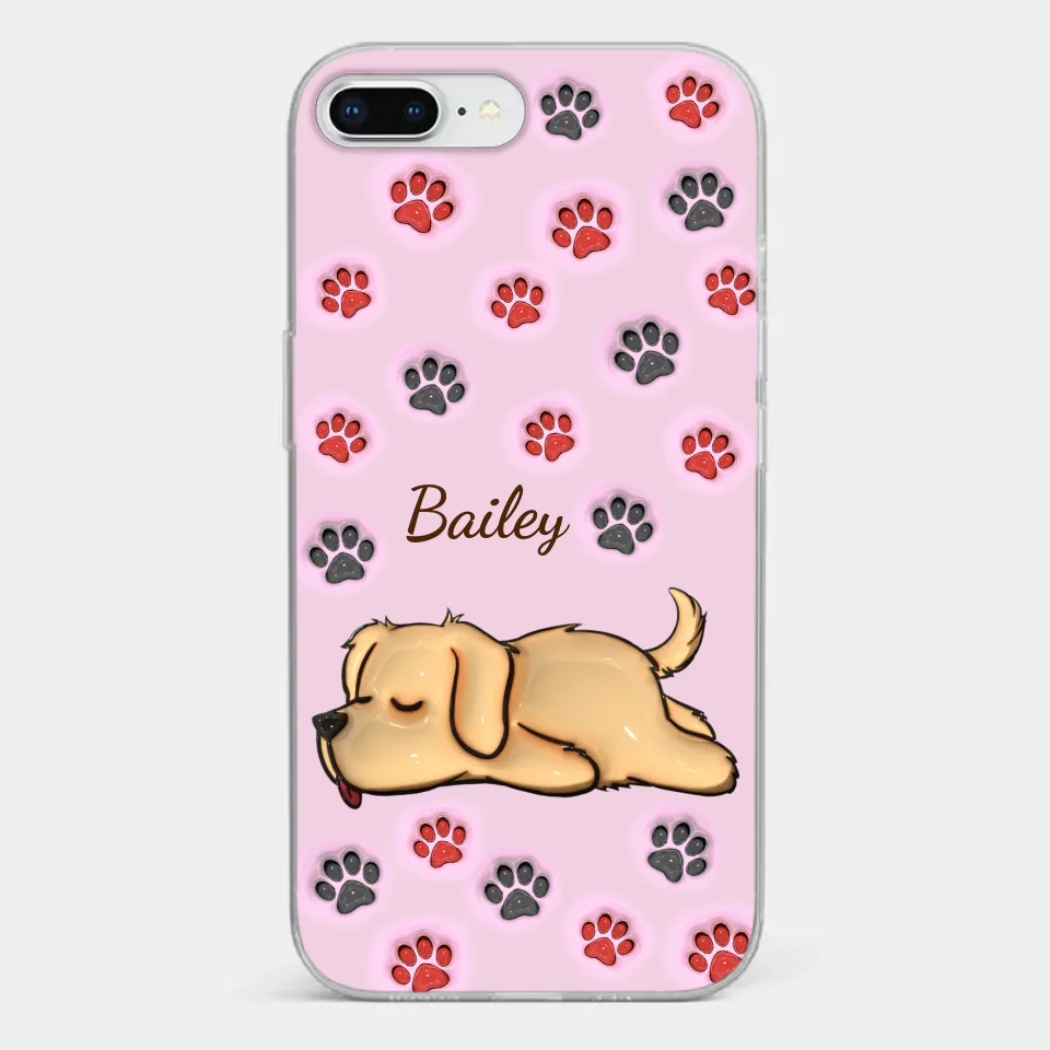 Pawsitively Loved - Dog & Cat Personalized Custom 3D Inflated Effect Printed Clear Phone Case - Gift For Pet Owners, Pet Lovers - Image 3