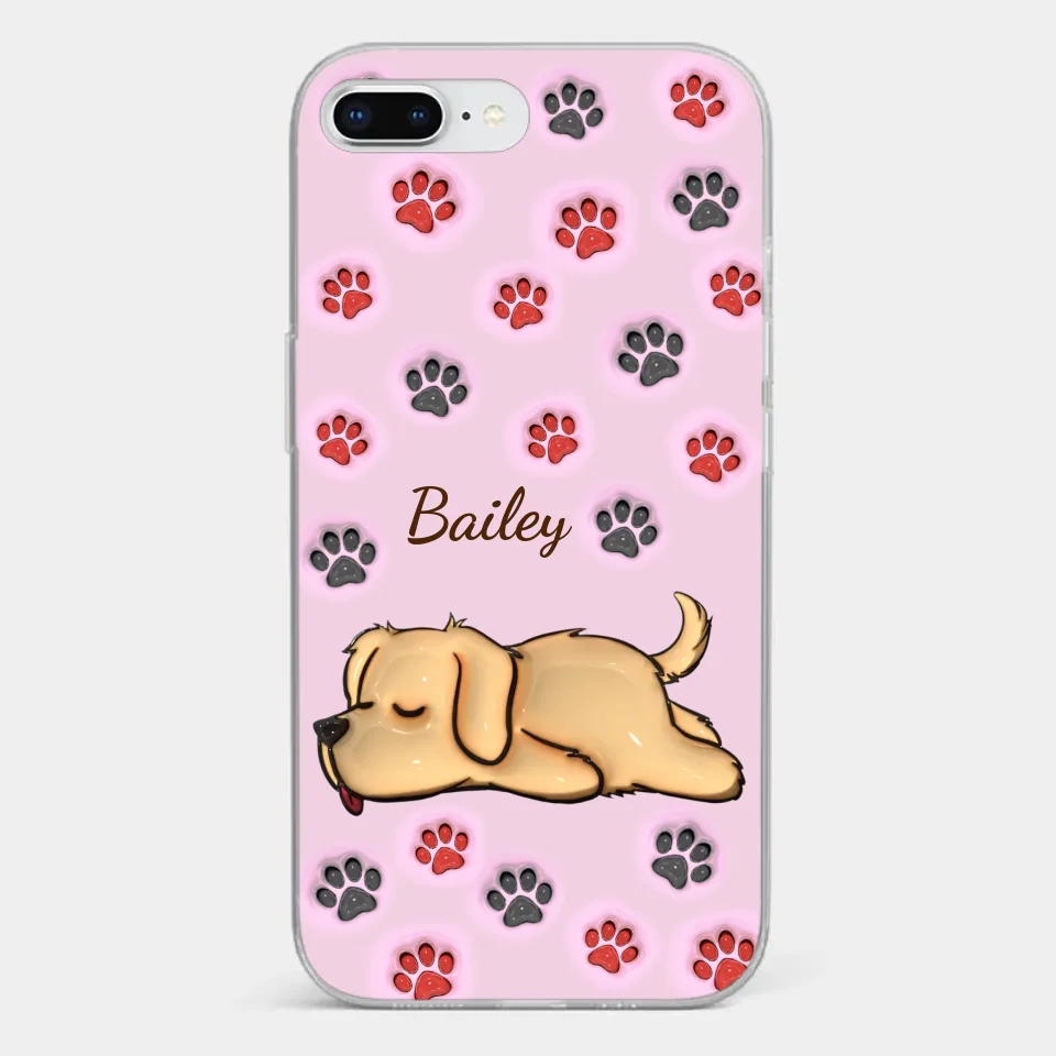 Pawsitively Loved - Dog & Cat Personalized Custom 3D Inflated Effect Printed Clear Phone Case - Gift For Pet Owners, Pet Lovers - Image 5