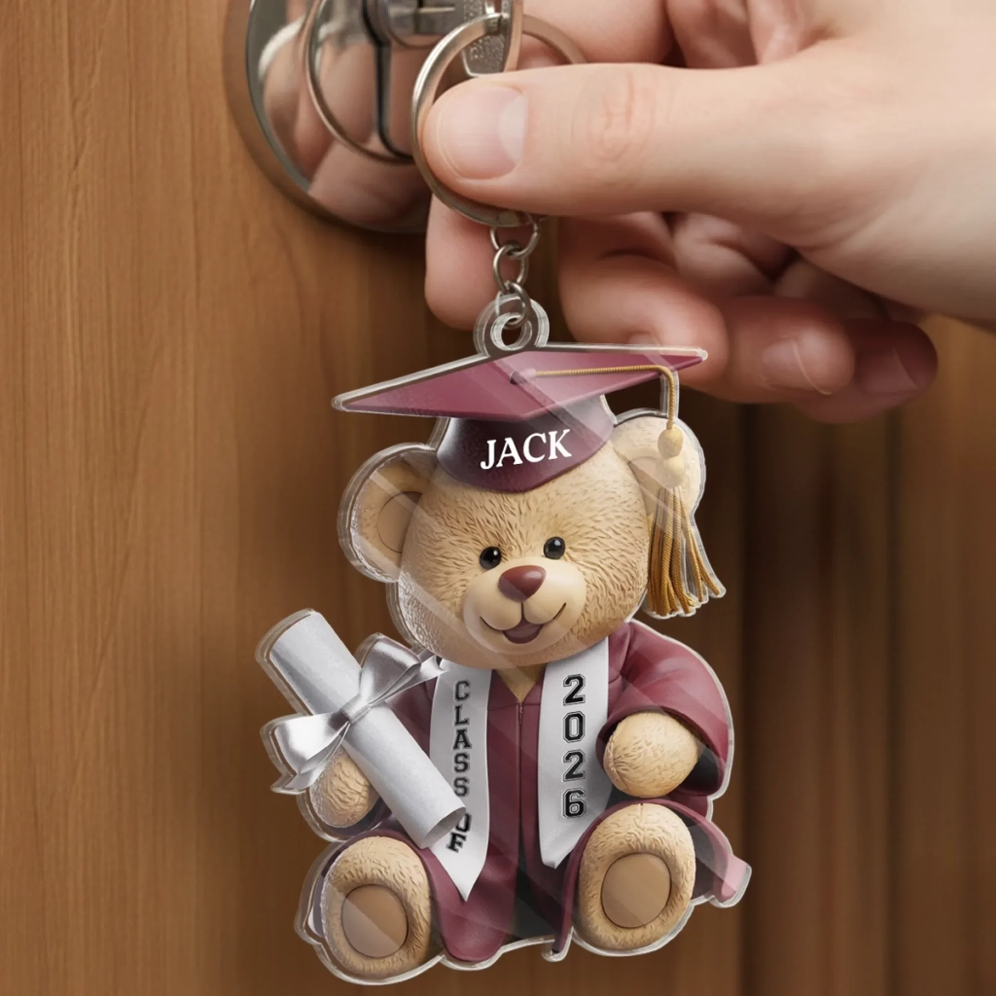 Pawsitively Proud Graduate - Family Personalized Custom Shaped Acrylic Keychain - Graduation Gift For Family Members, Siblings, Brothers, Sisters - Image 3