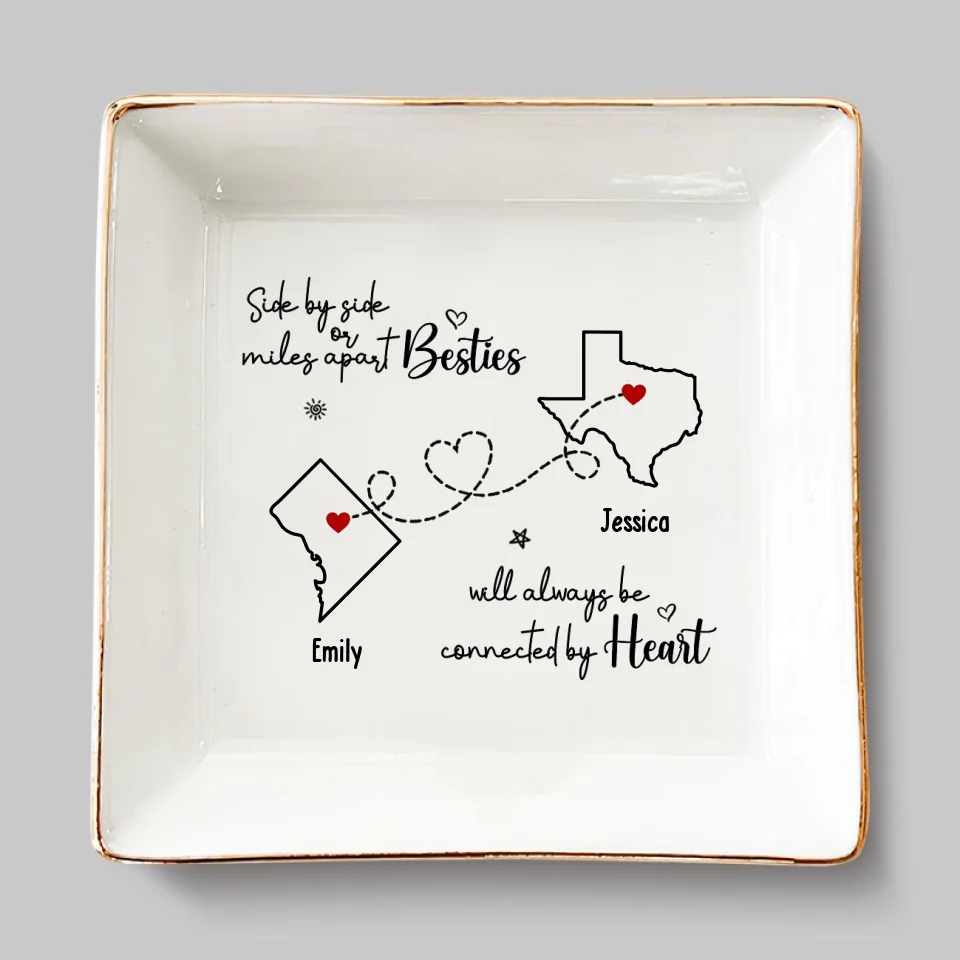 Perfect For Keeping All Those Little Things That Matter Most - Bestie Personalized Custom Jewelry Dish - Gift For Best Friends, BFF, Sisters - Image 2