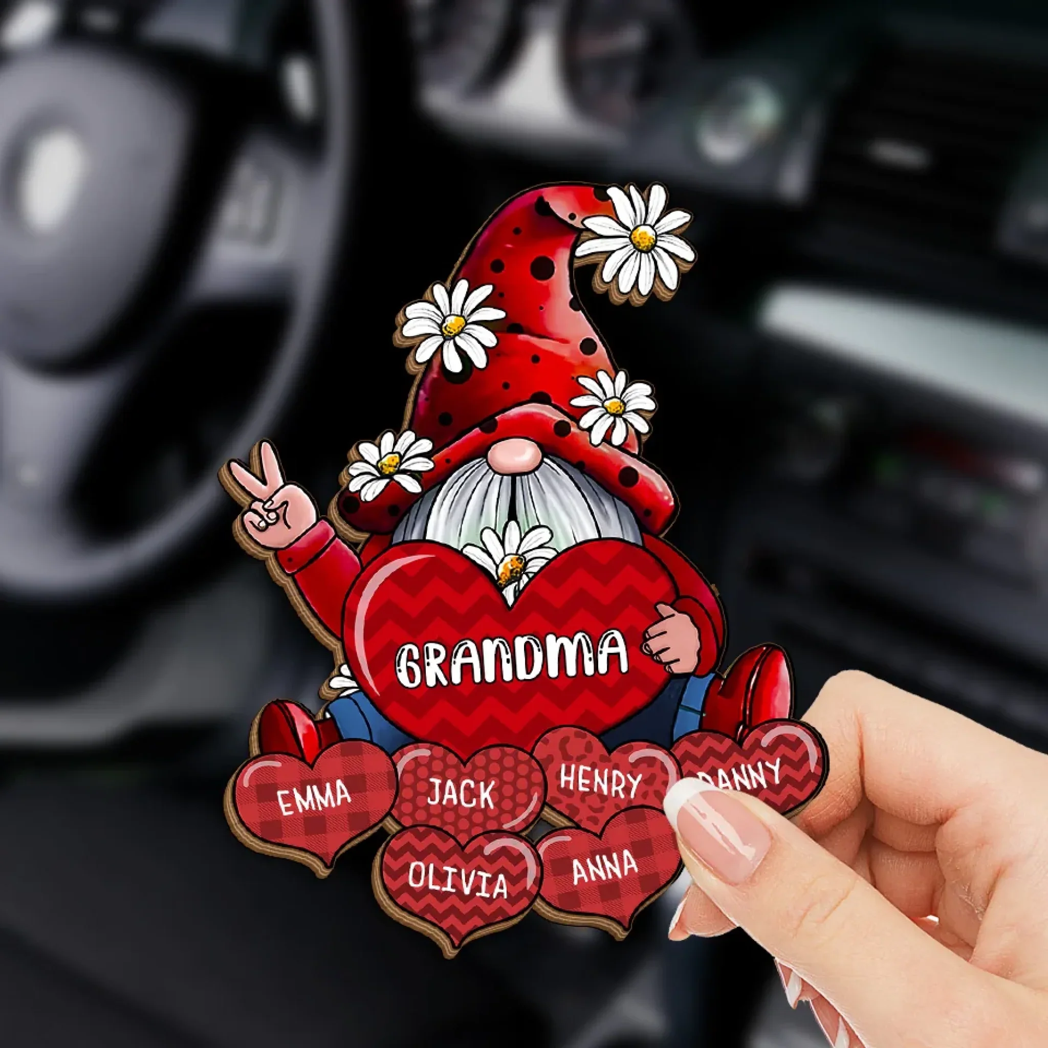 Perfect For The Woman Who Loves Unconditionally - Family Personalized Custom Car Visor Clip - Gift For Mom, Grandma - Image 3