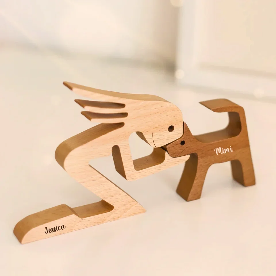 Personalized Custom Wooden Pet Carvings - The Love Between You And Your Fur-Friend - Gift For Pet Lovers - New Arrival, Wood Sculpture Table Ornaments, Carved Wood Decor AMZ - Image 8