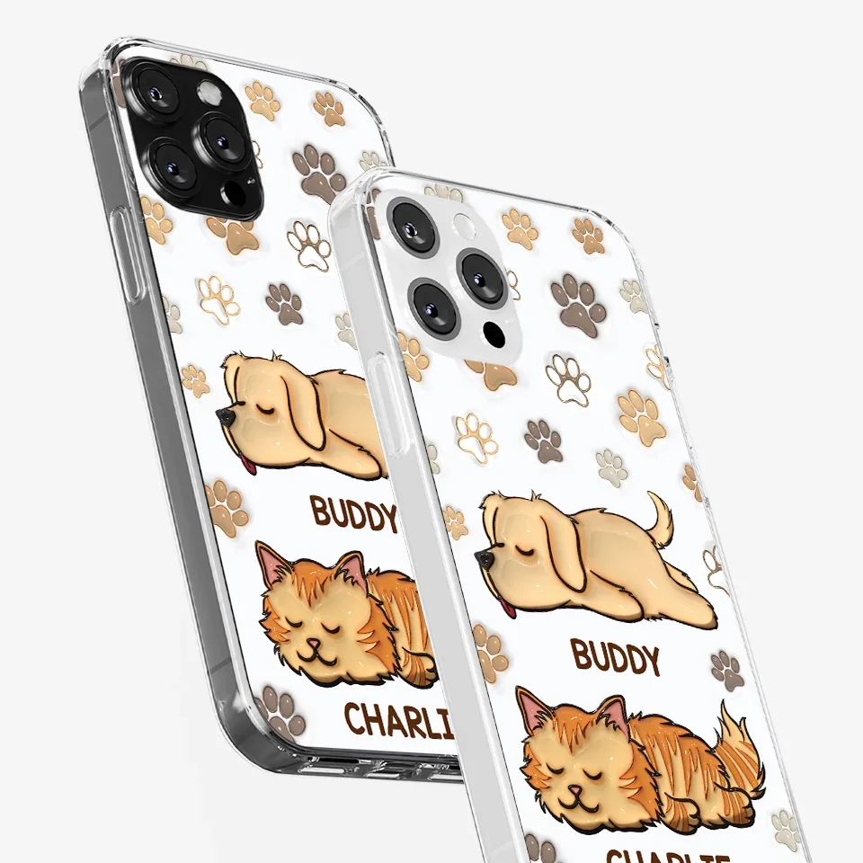 Pets Leave Paw Prints On Our Hearts - Dog & Cat Personalized Custom 3D Inflated Effect Printed Clear Phone Case - Gift For Pet Owners, Pet Lovers - Image 34