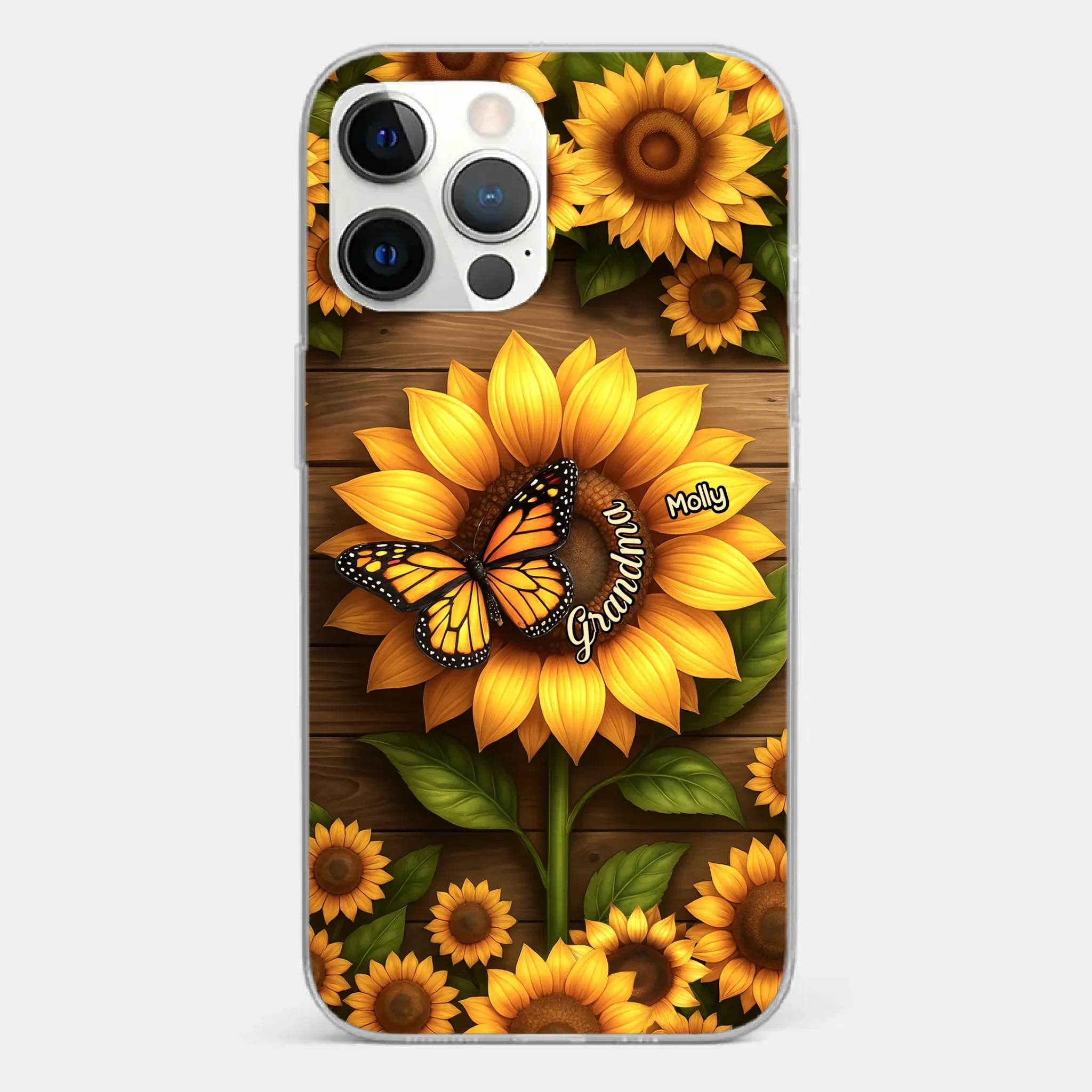Planted With Love, Blossomed With Grandkids - Family Personalized Custom Clear Phone Case - Mother's Day, Gift For Mom, Grandma - Image 12