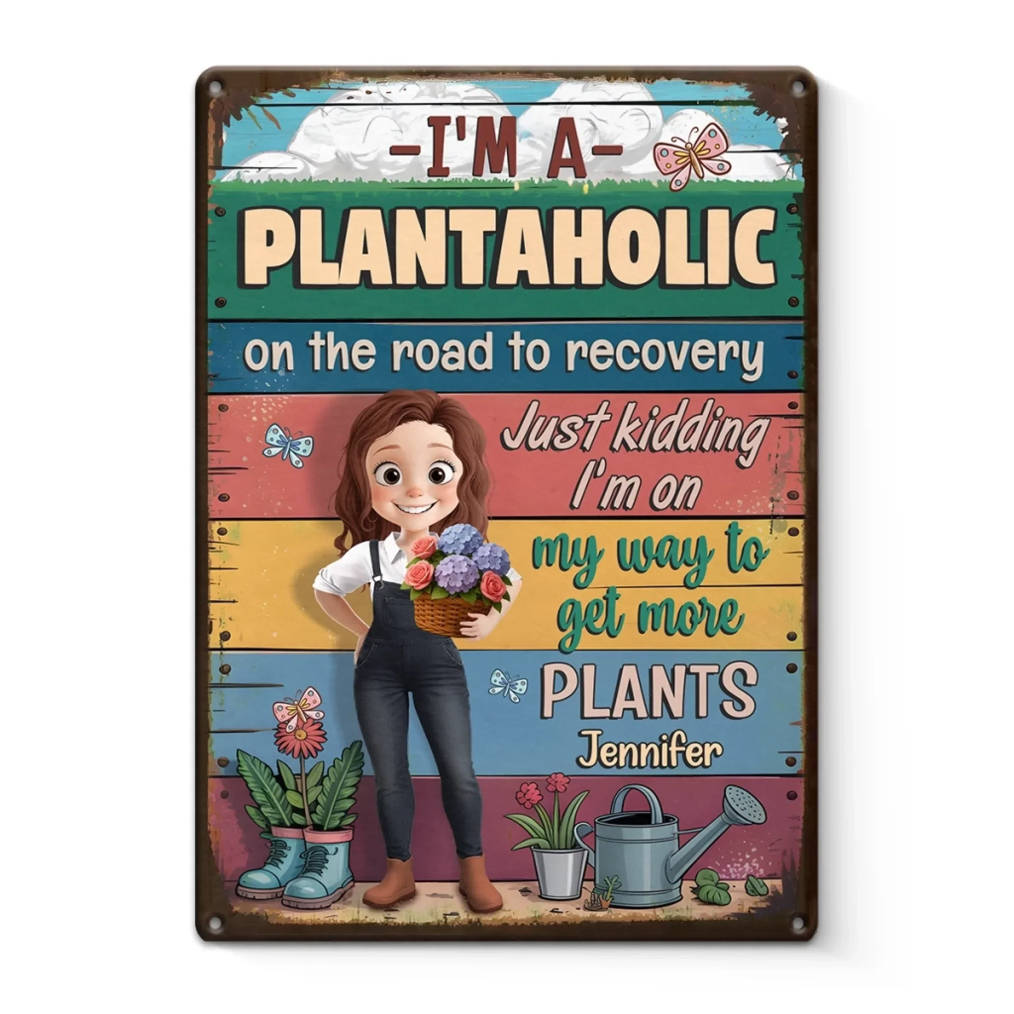 Planting Is Healing - Family Personalized Custom Home Decor Metal Sign - Gift For Yourself, Best Friends, Siblings, Family Members, Gardening Lovers