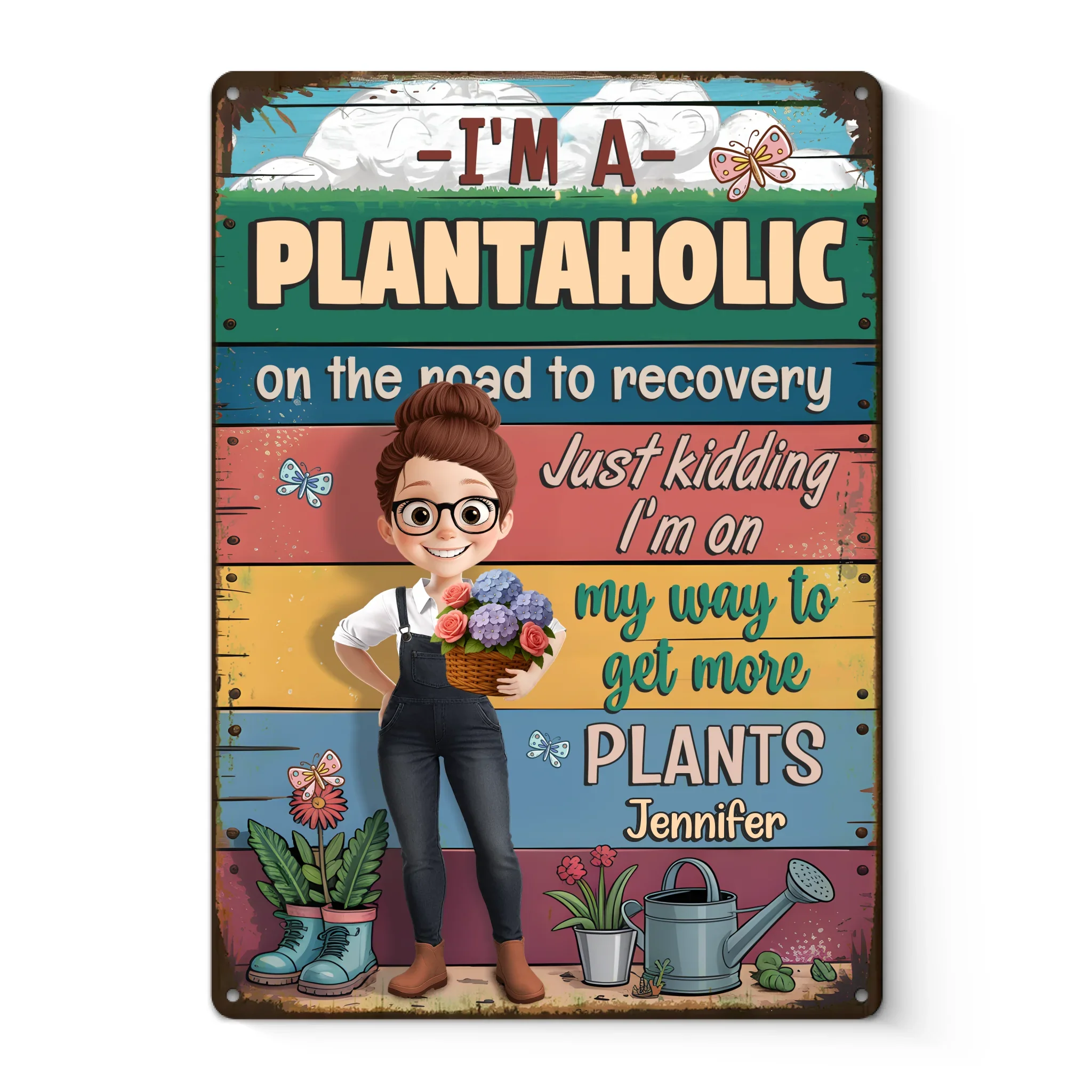 Planting Is Healing - Family Personalized Custom Home Decor Metal Sign - Gift For Yourself, Best Friends, Siblings, Family Members, Gardening Lovers - Image 2