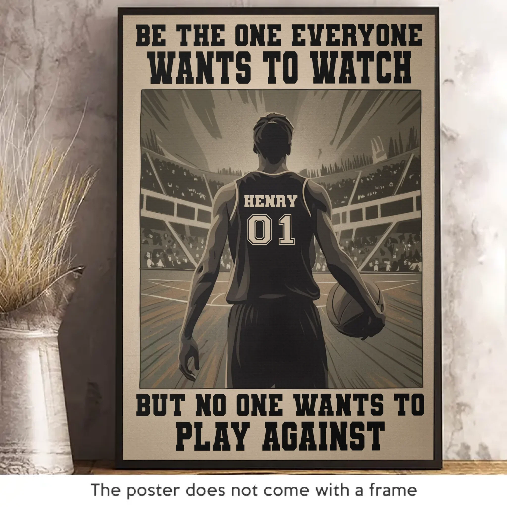 Play Hard, Stand Tall, Win Big - Personalized Custom Vertical Poster - Gift For Sport Lovers, Sport Players - Image 2