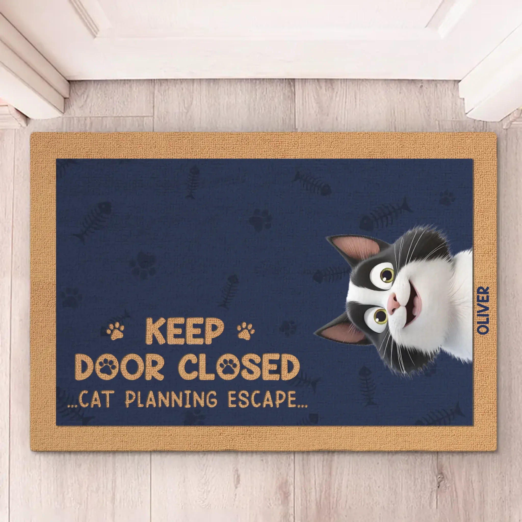 Please Close The Door, The Cat Has Plans - Cat Personalized Custom Home Decor Decorative Mat - House Warming Gift For Pet Owners, Pet Lovers - Image 2