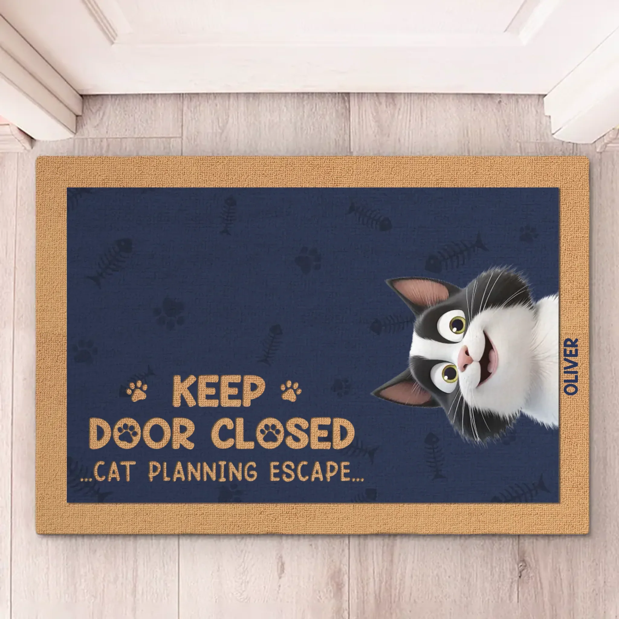Please Close The Door, The Cat Has Plans - Cat Personalized Custom Home Decor Decorative Mat - House Warming Gift For Pet Owners, Pet Lovers - Image 5