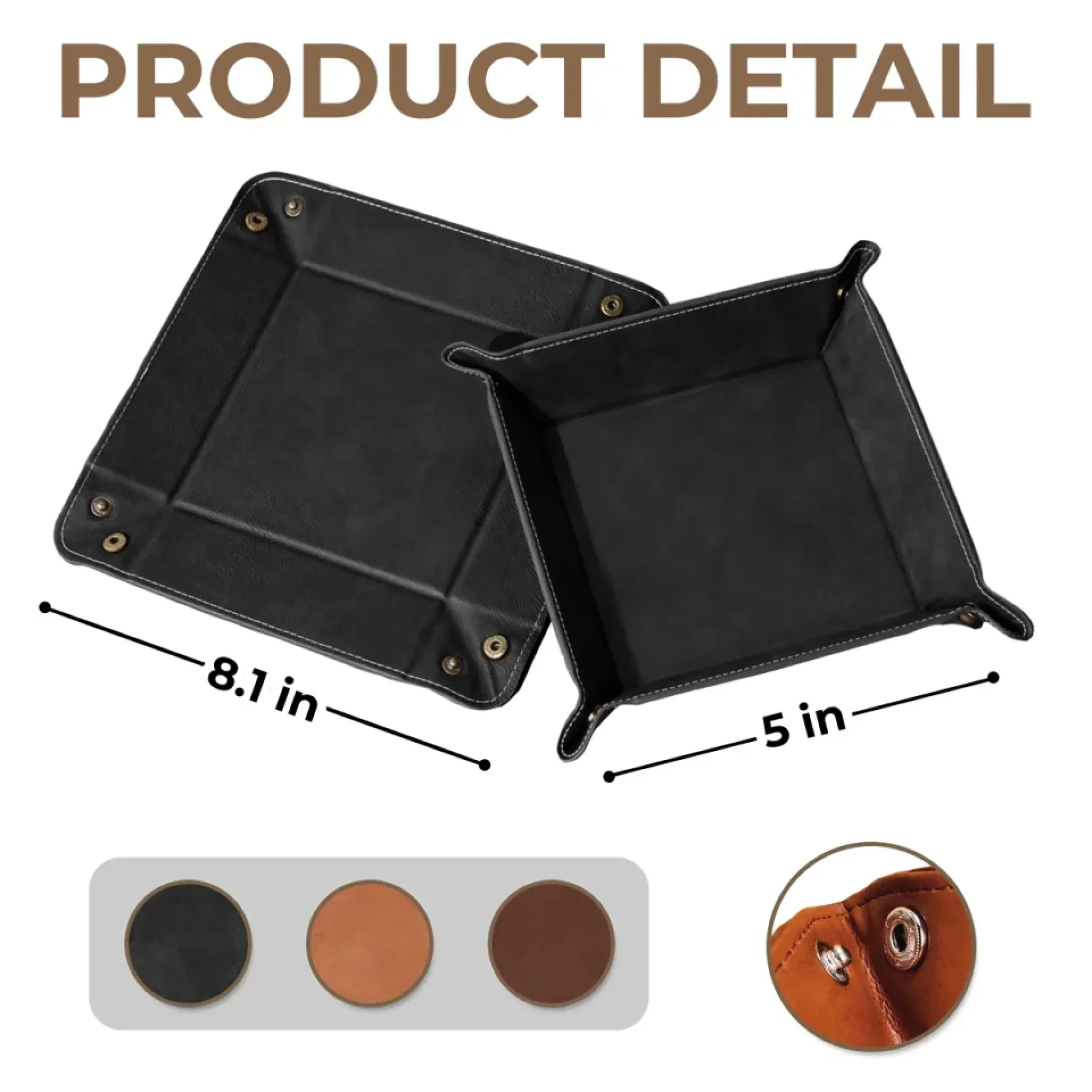 Pockets Empty, Hearts Full - Family Personalized Custom Leather Valet Tray - Father's Day, Gift For Dad, Grandpa - Image 7